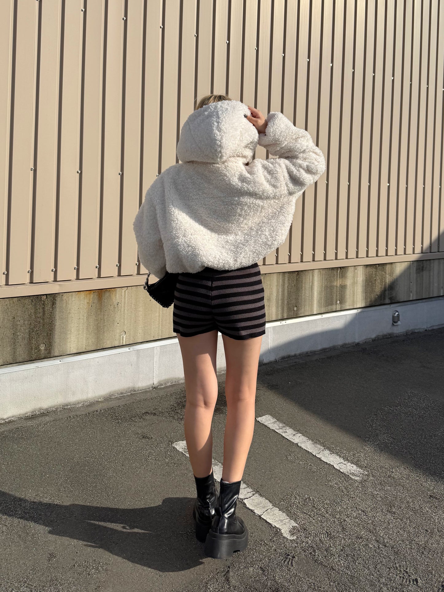 ボーダーニットショートパンツ DPB73537