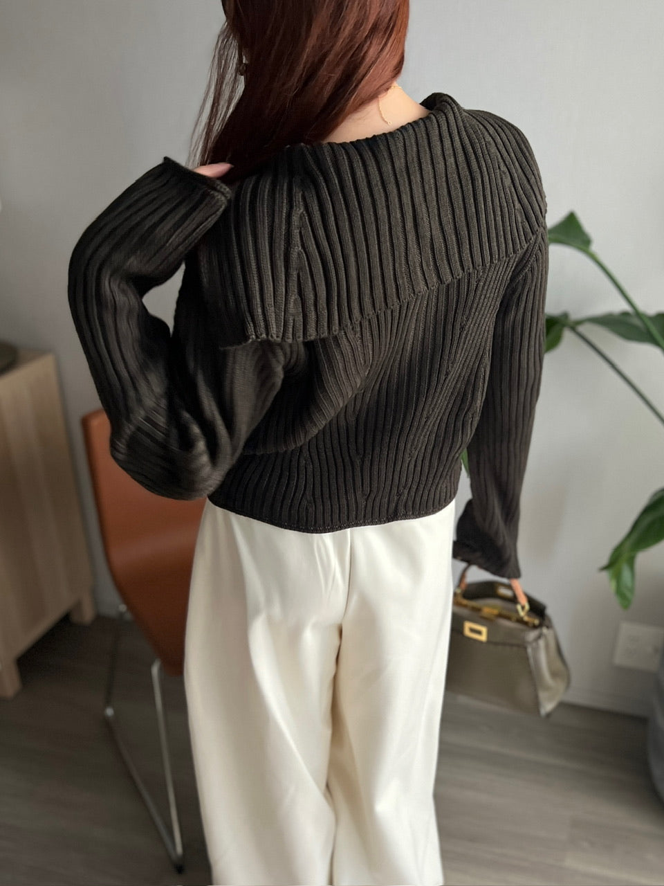 リブボタンニットトップス DPB56340