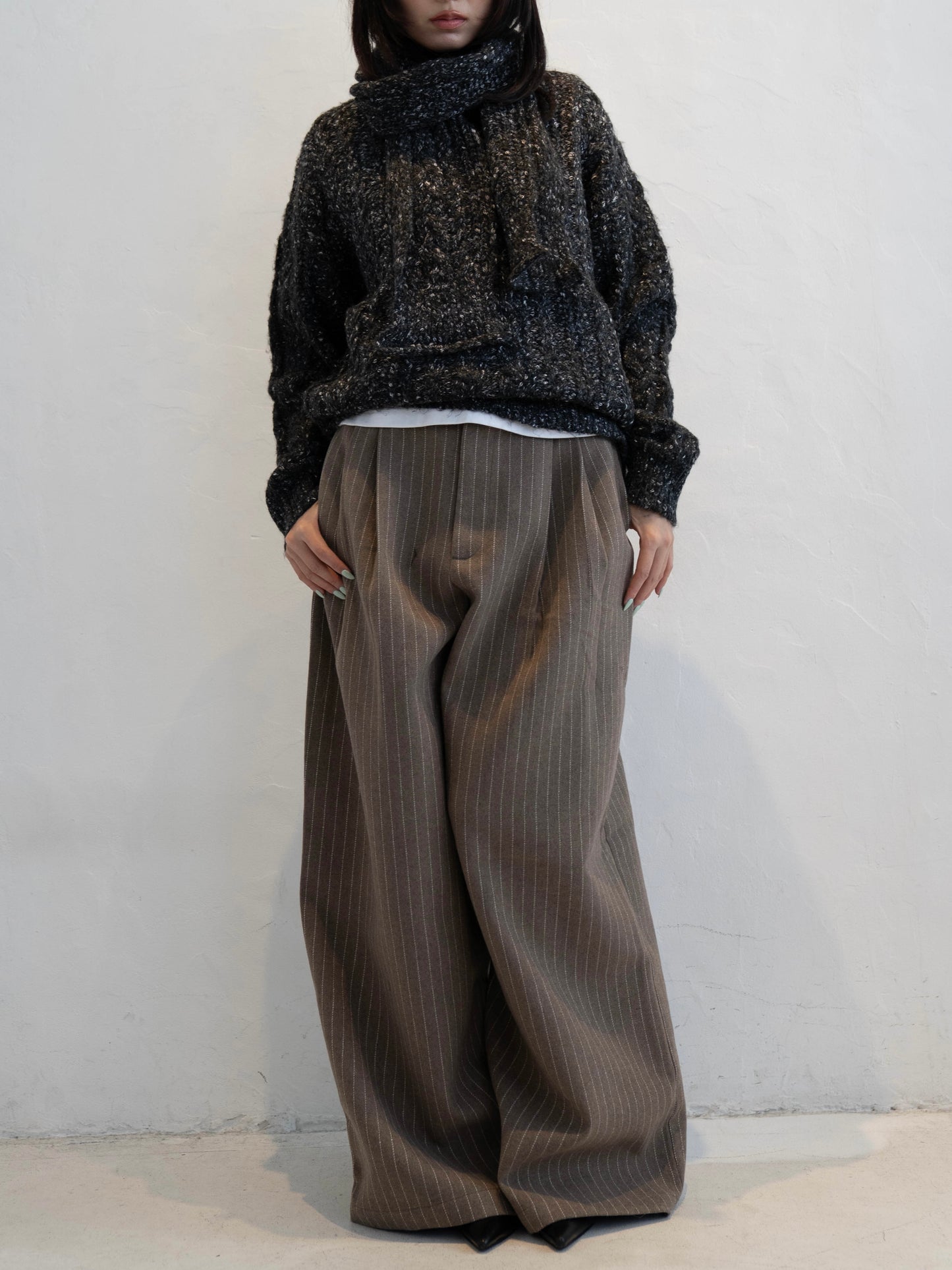 マフラー付きマーブルニット DPC02002