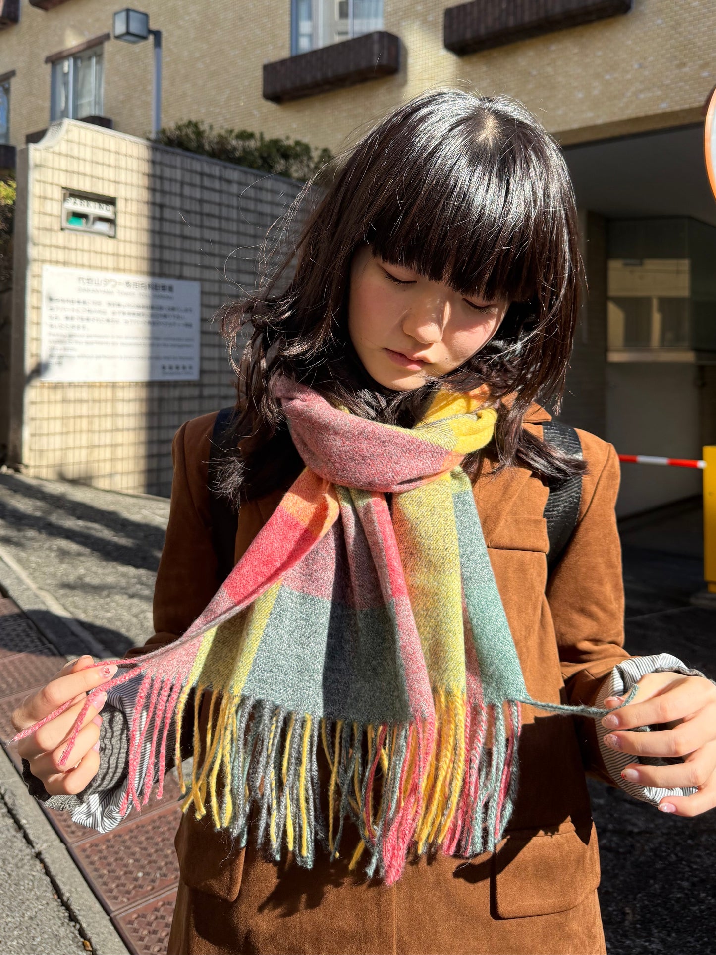 ブロックチェックマフラー DPA43728