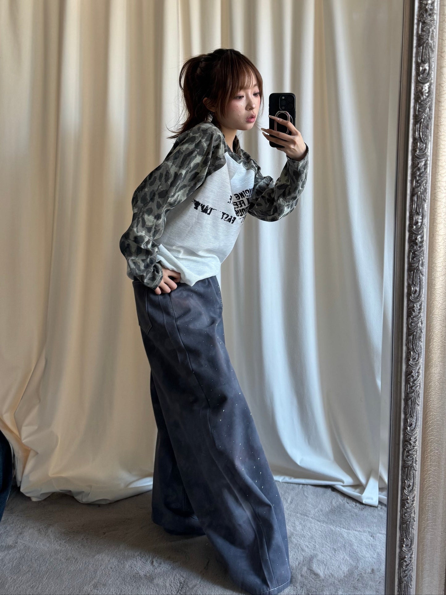 レオパードラグランTシャツ DPB86189