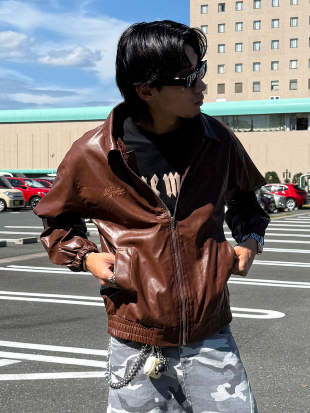 ワンポイントフェイクレザージャケット DPB90046