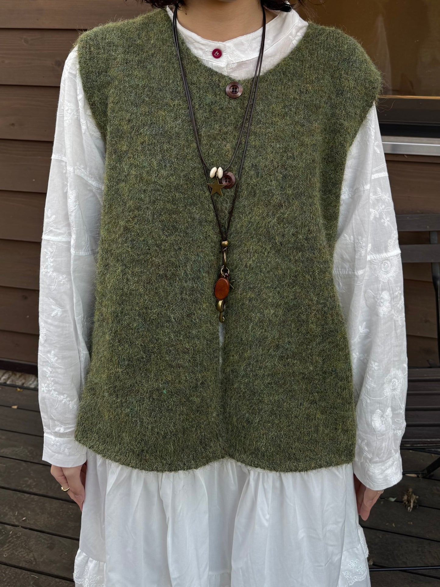 メランジボタンニットベスト DPC03033