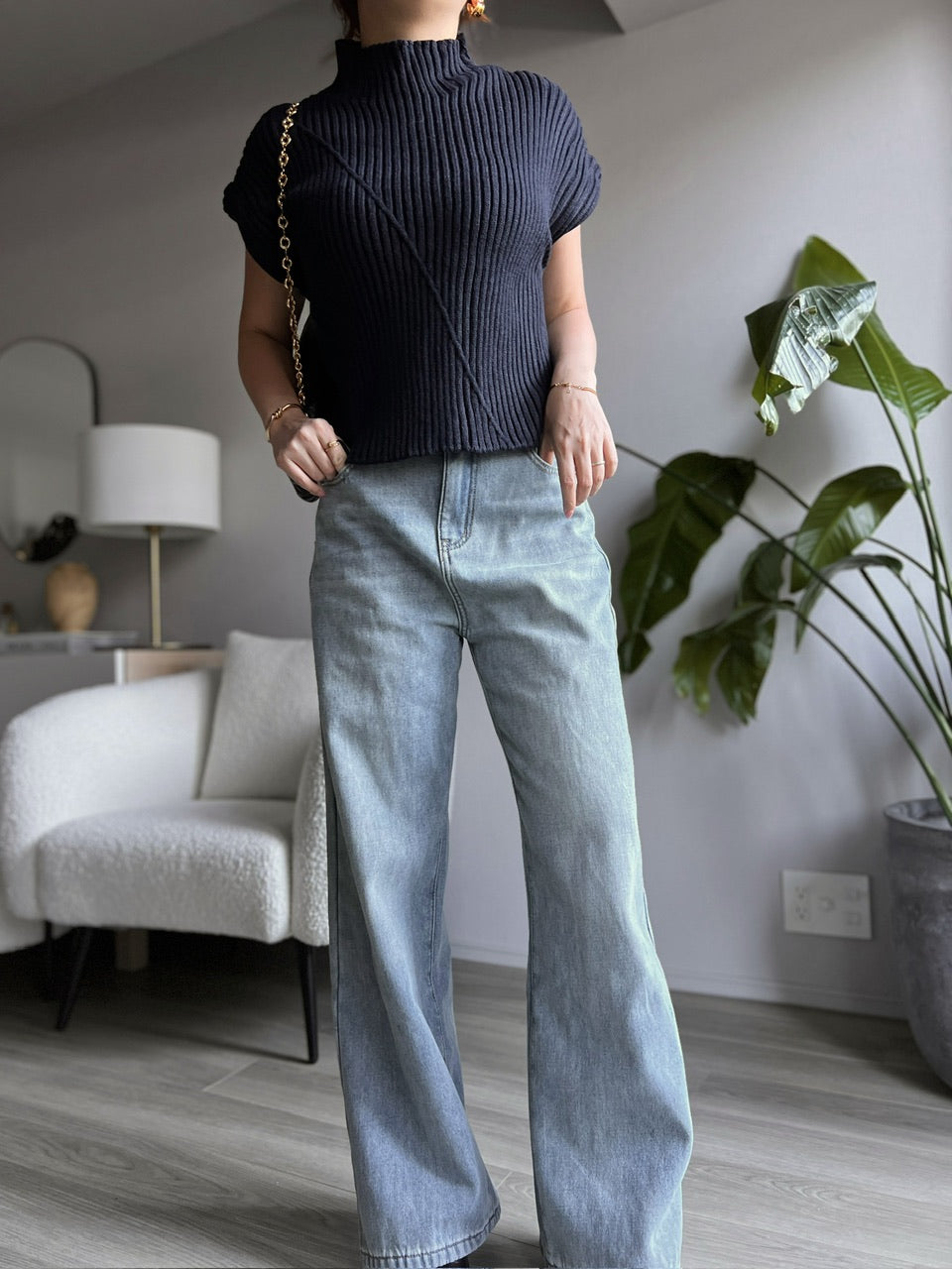 ボトルネックリブニット DPB56368