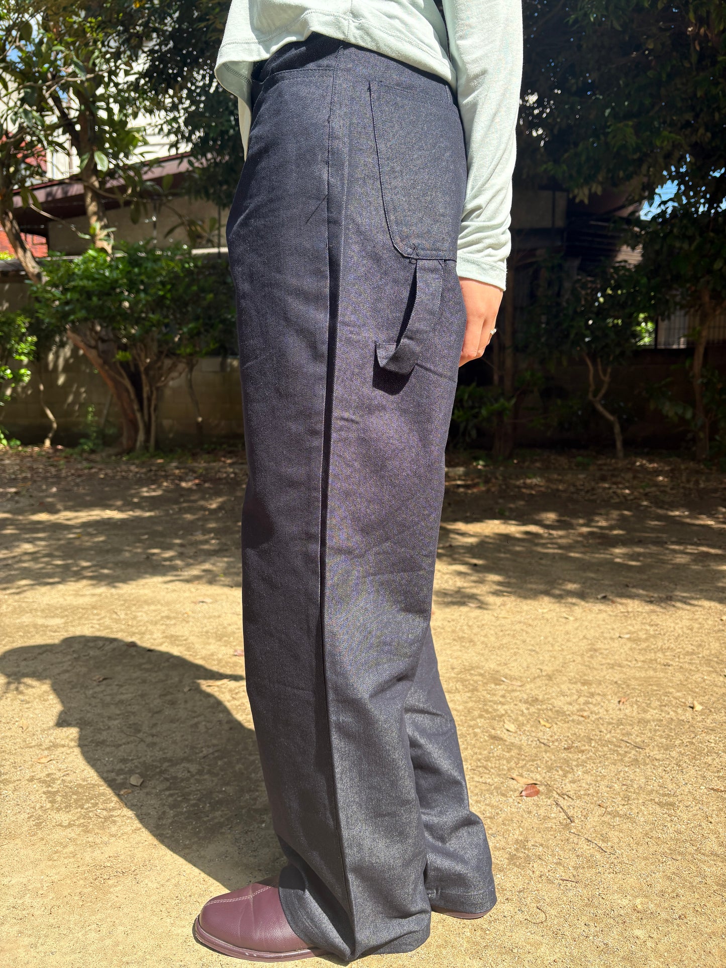 バックポケットスターワイドデニムパンツ DPC08012