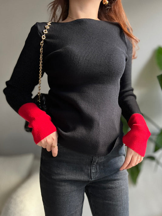 バイカラーニットトップス DPB56366