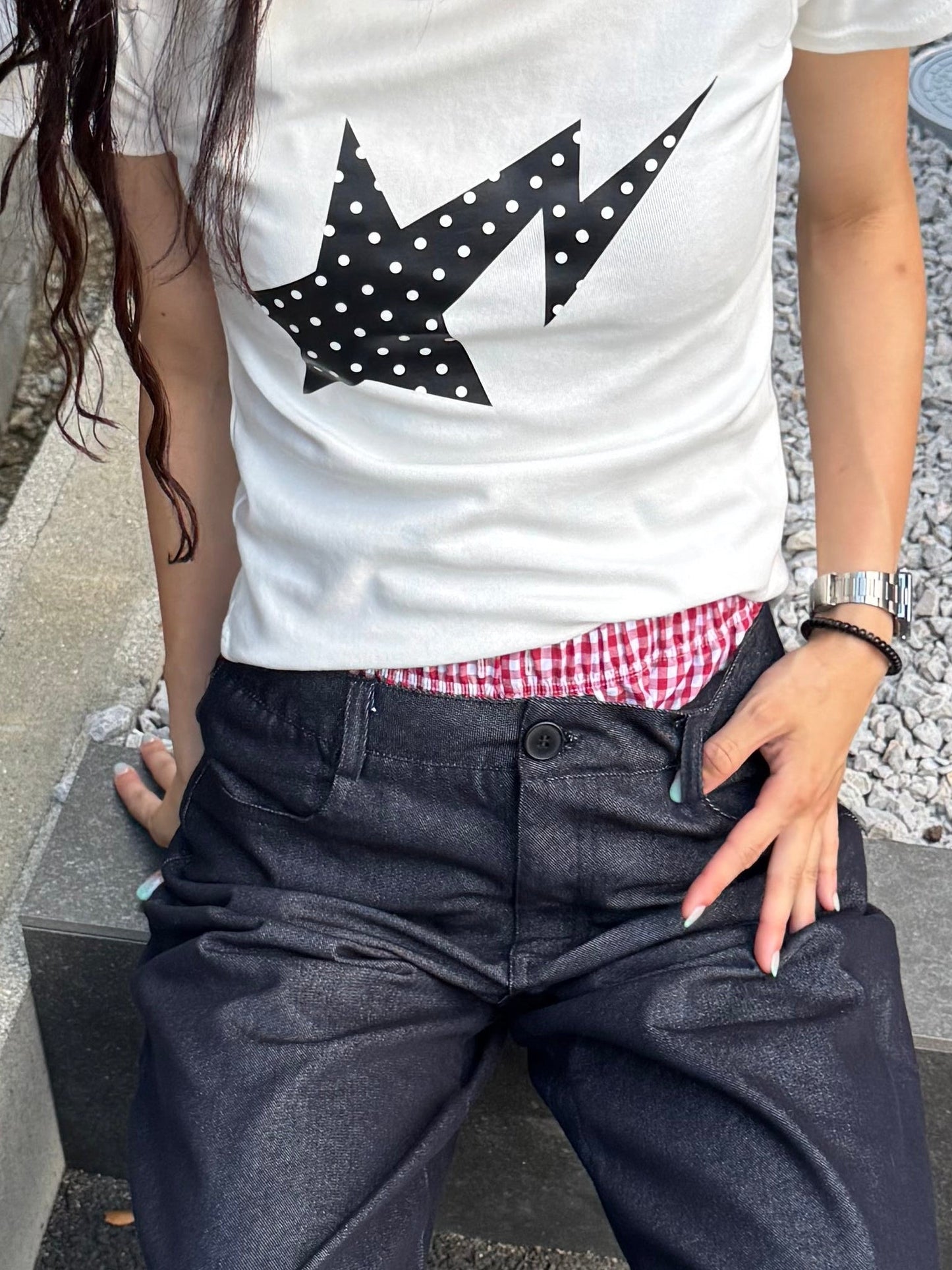 ドット柄スターTシャツ DPC07031
