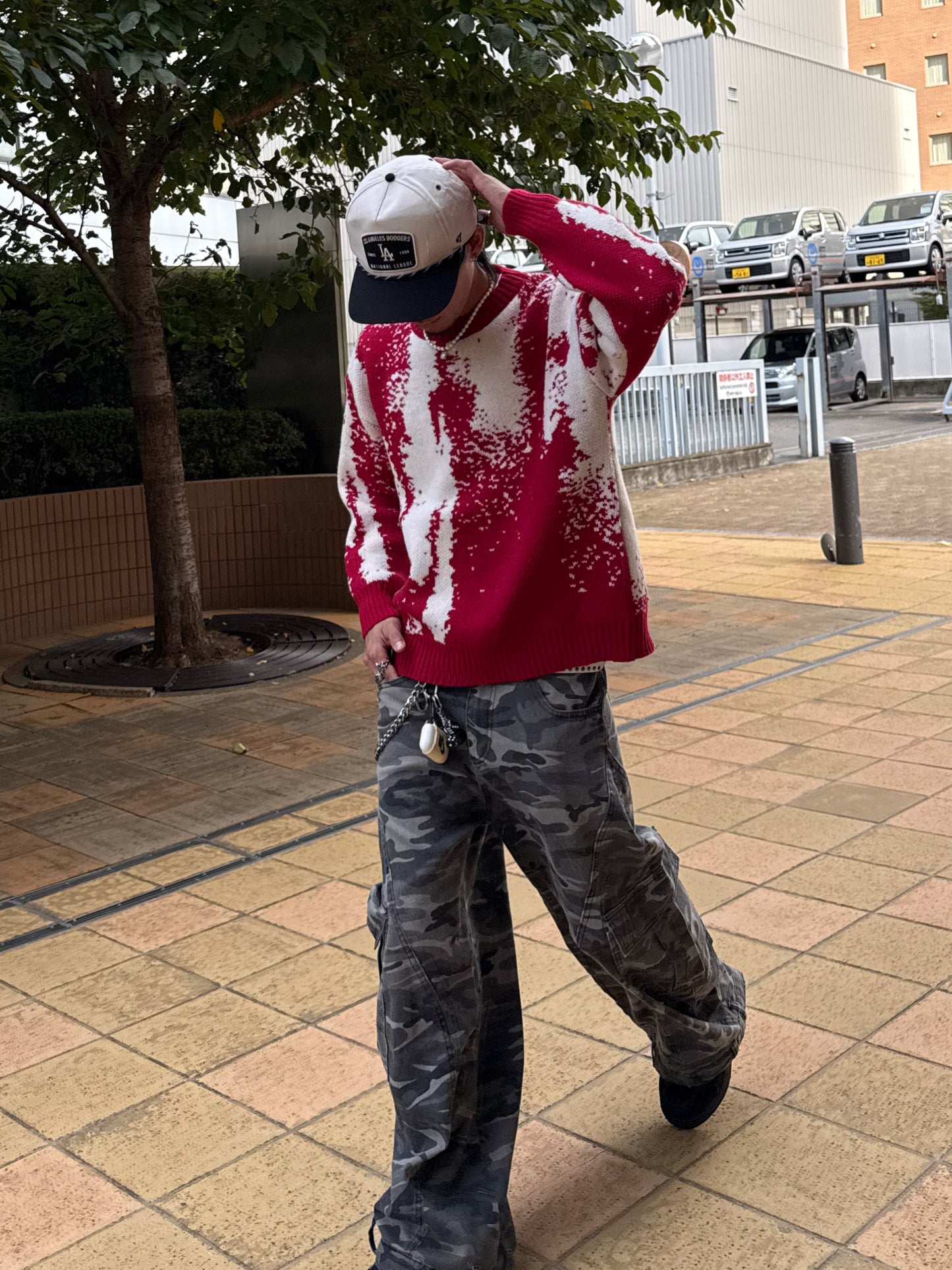 バイカラーデザインニット DPB90074