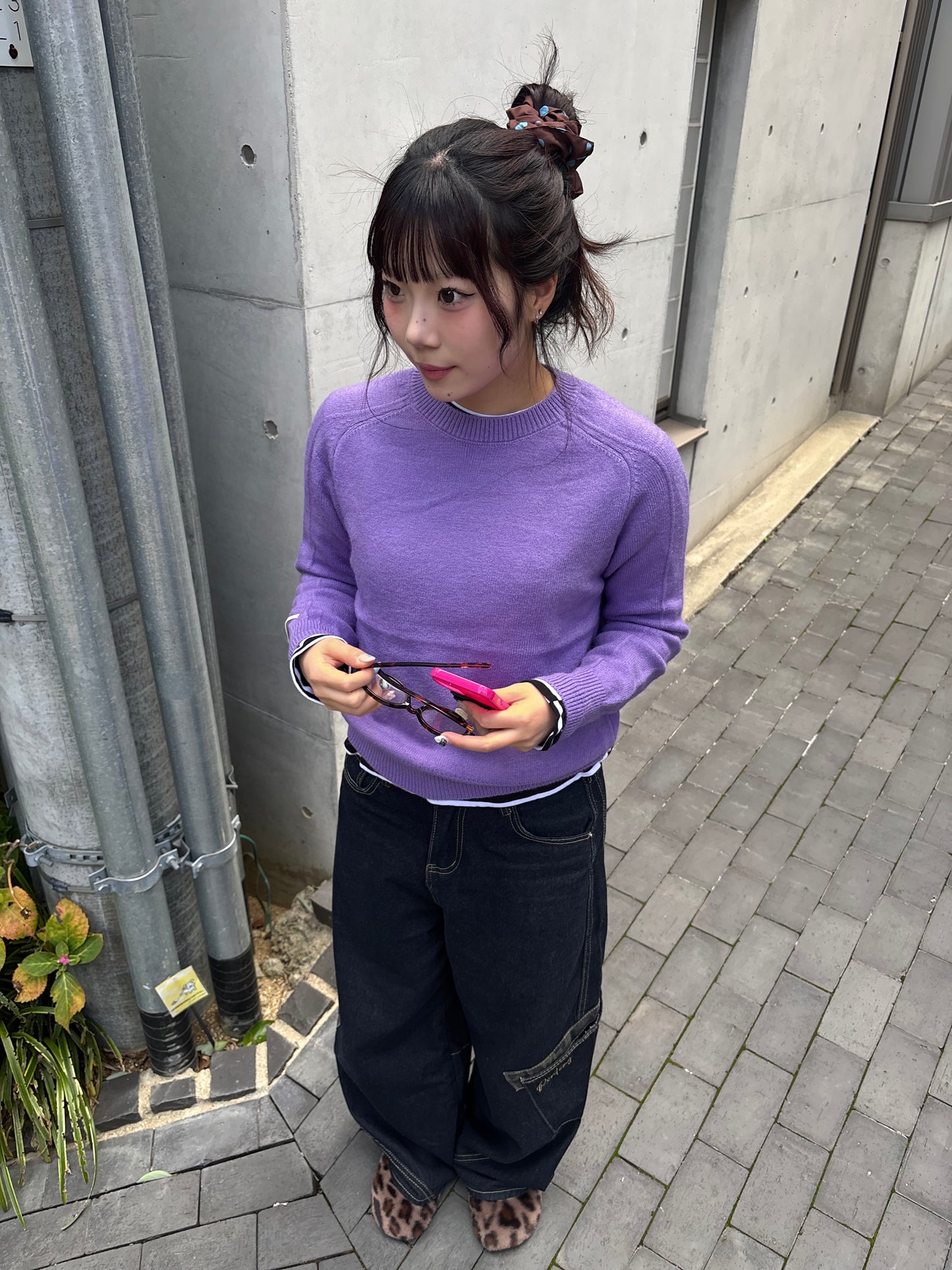 ナチュラルパープルニット DPB89118