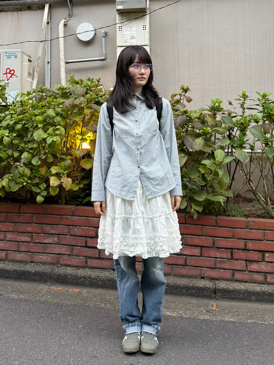 ライトブルーミニチェックシャツ DPA43675