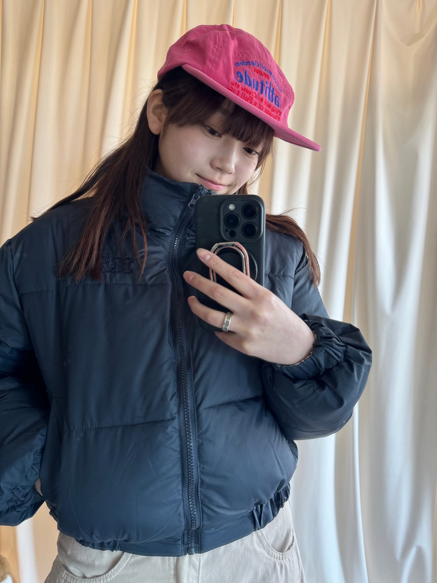 リバーシブルチェック中綿ジャケット DPB91075