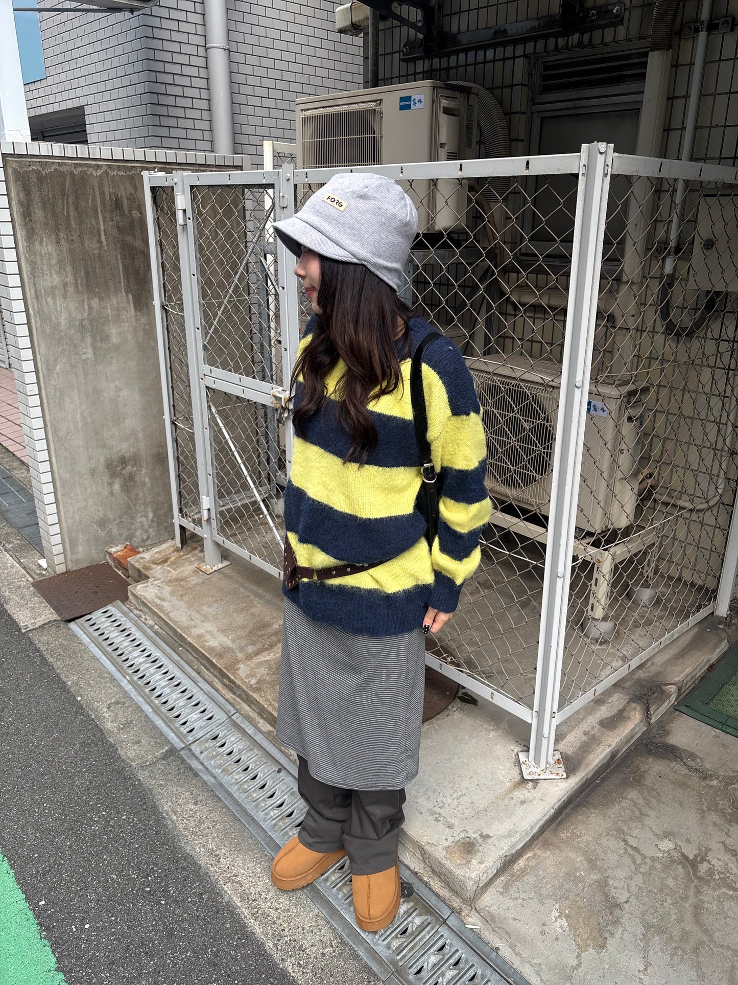 ストライプレイヤードスカートパンツ DPB89143