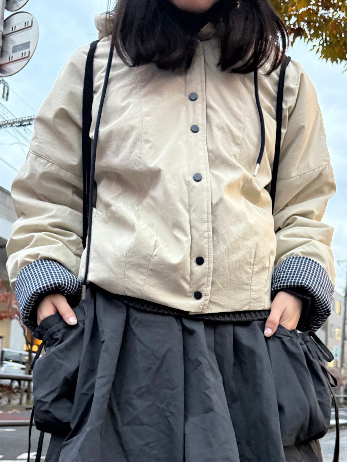 チェックダウンジャケット DPA43716