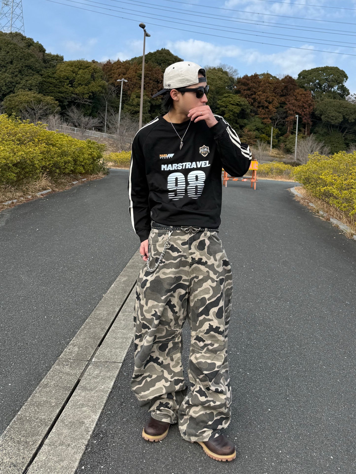 カモフラワイドデニムパンツ DPB90106