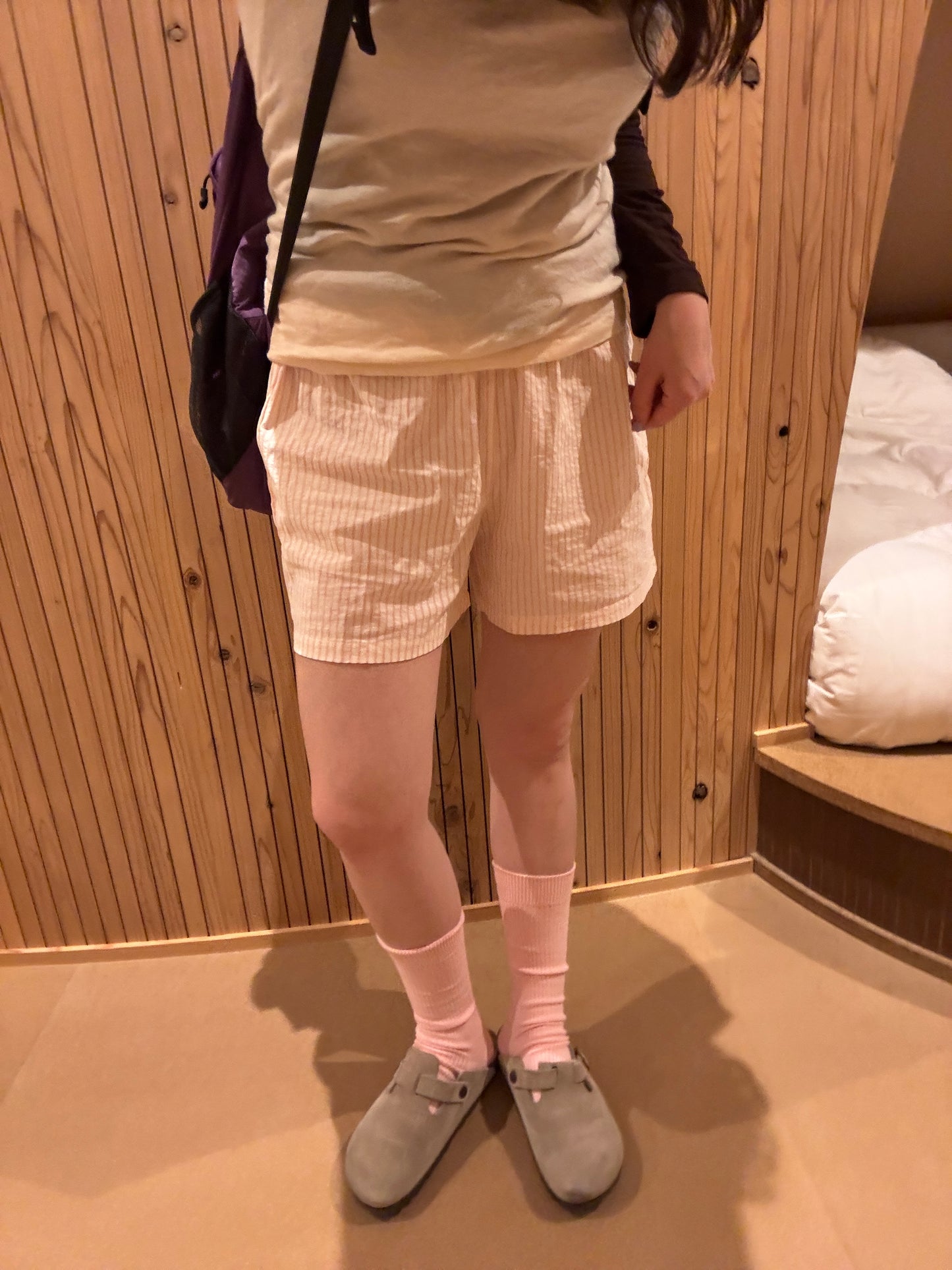 ピンクストライプショートパンツ DPB84354