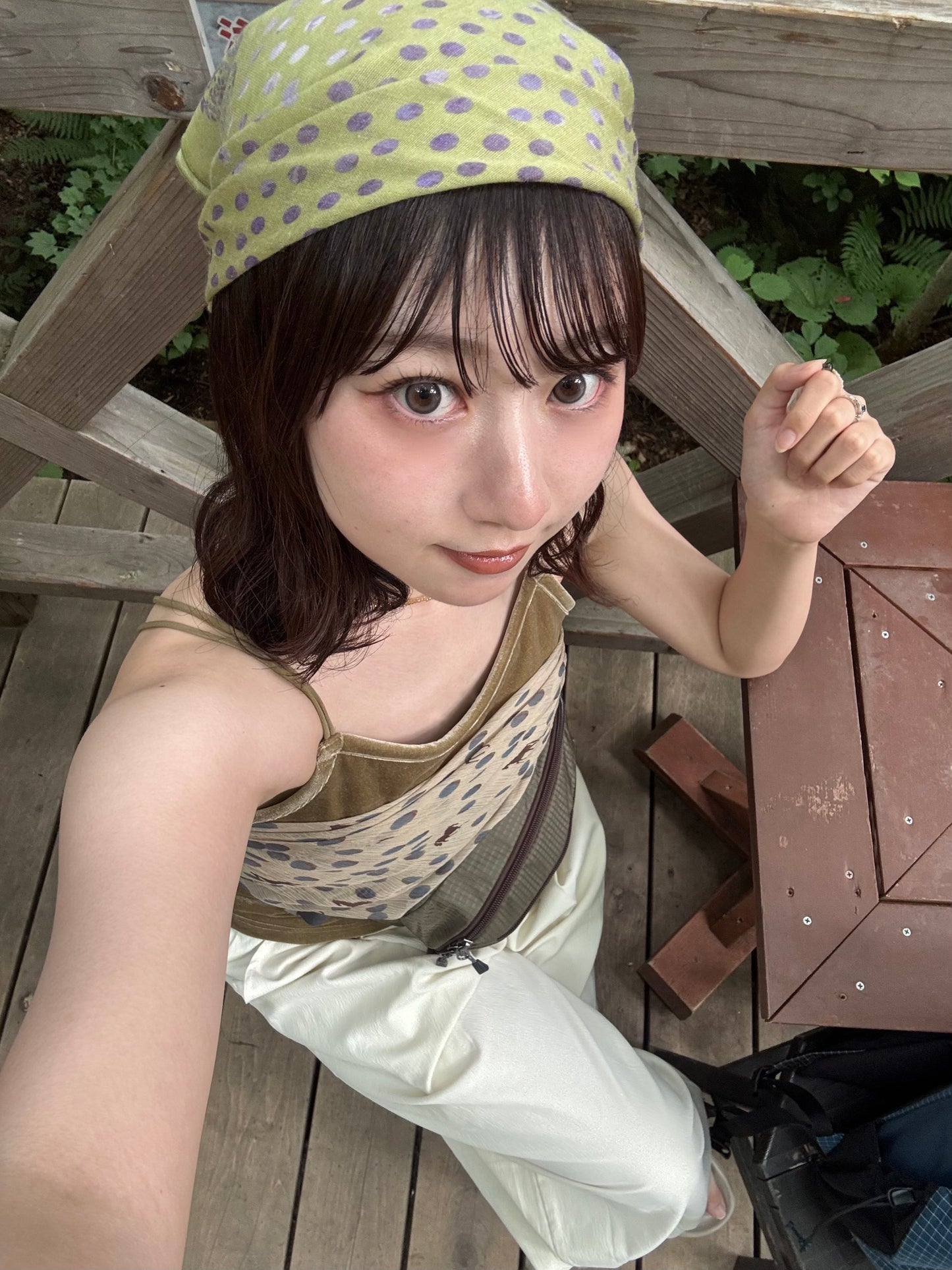 オリーブドットバンダナスカーフ DPC03089