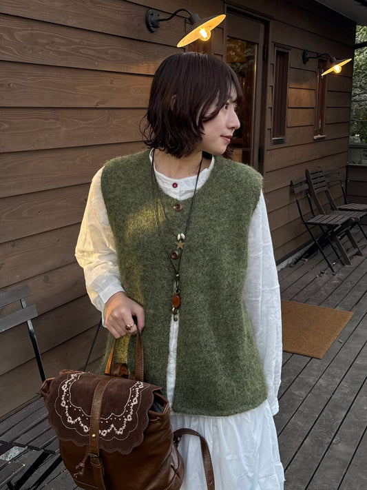 メランジボタンニットベスト DPC03033