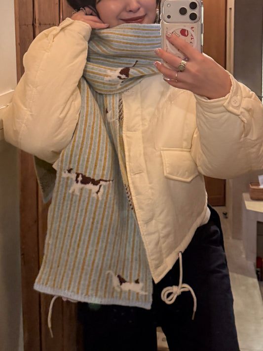 ドッグイラストストライプマフラー DPB78224