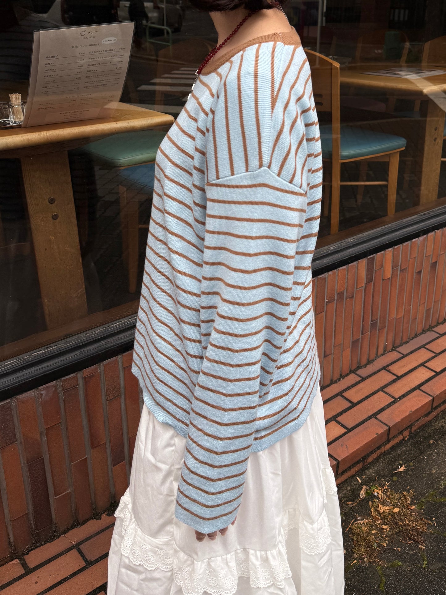 ボーダーニットトップス DPC03034