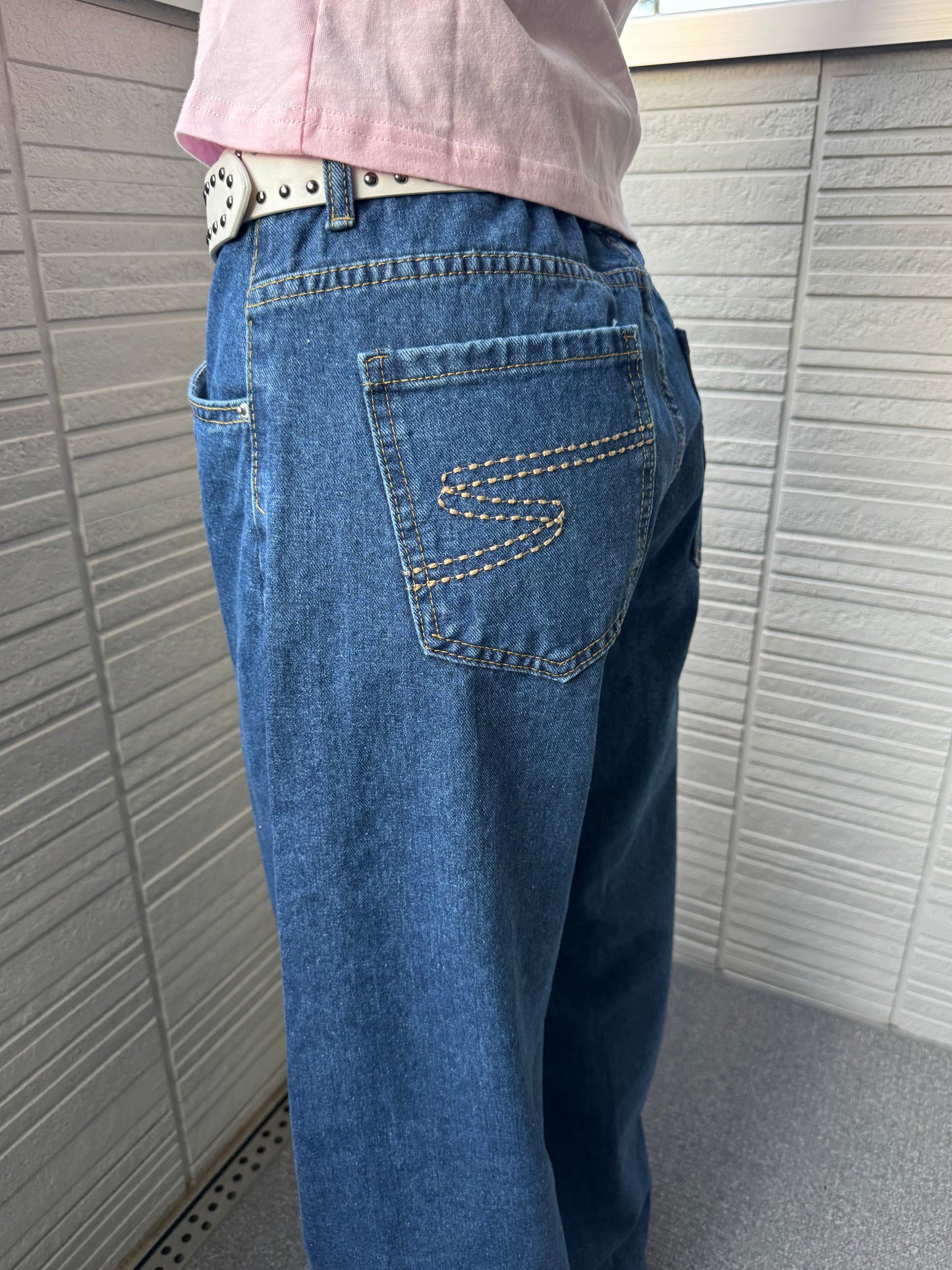 バックステッチワイドデニムパンツ DPC07038