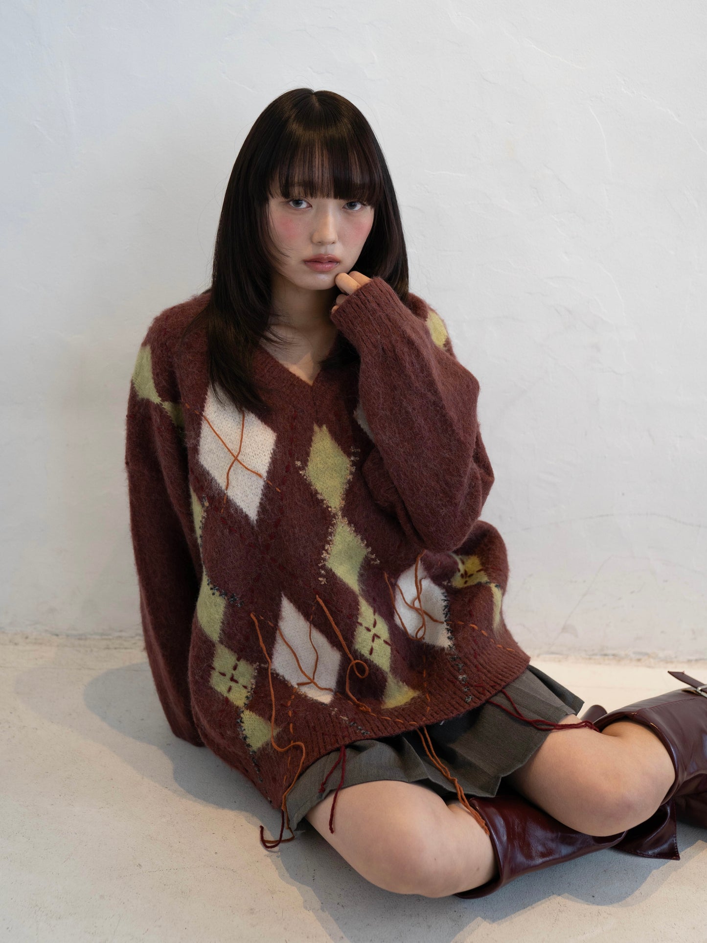 アーガイルチェックニット DPC02012