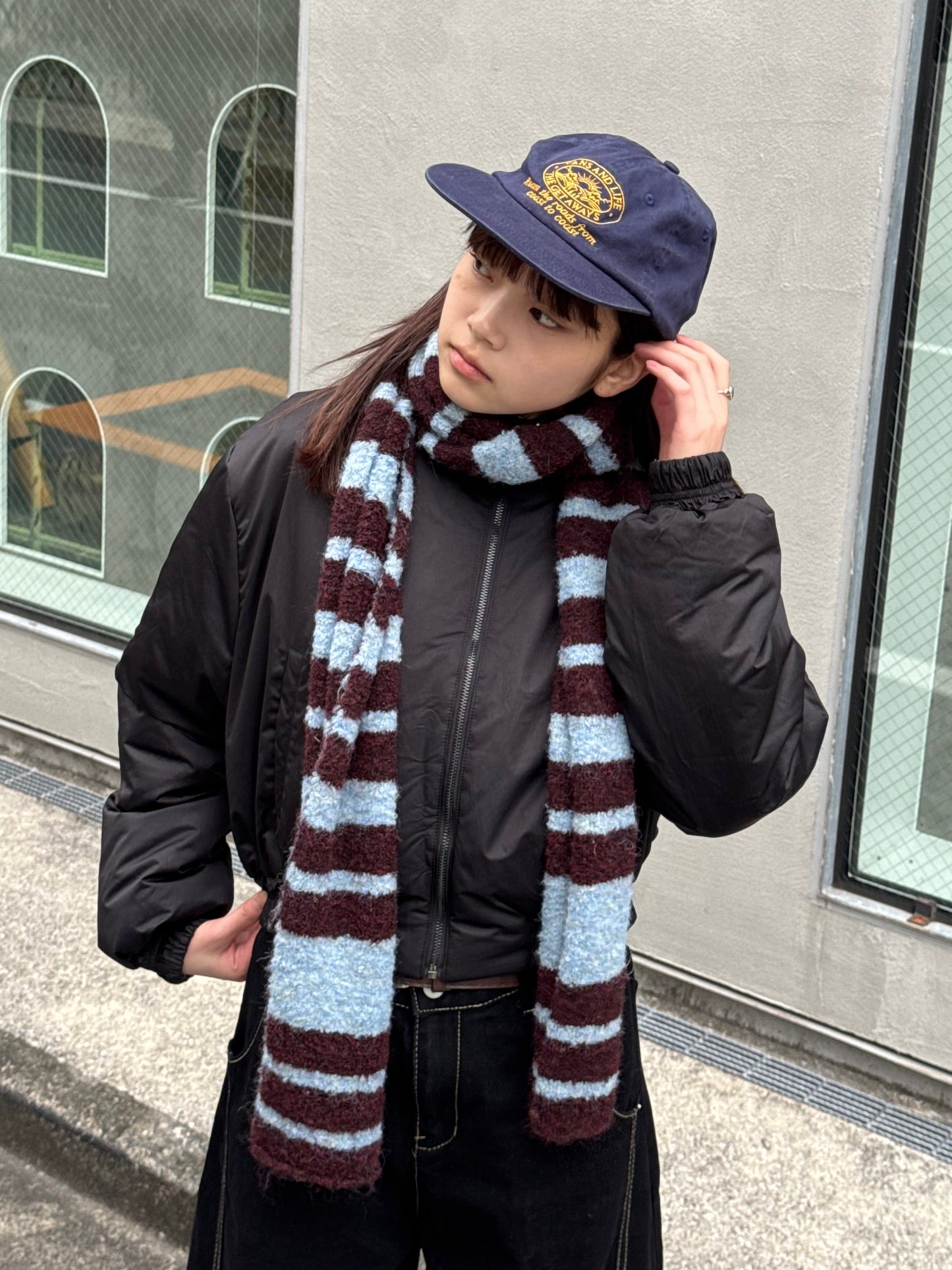 バイカラーボーダーマフラー DPB91062