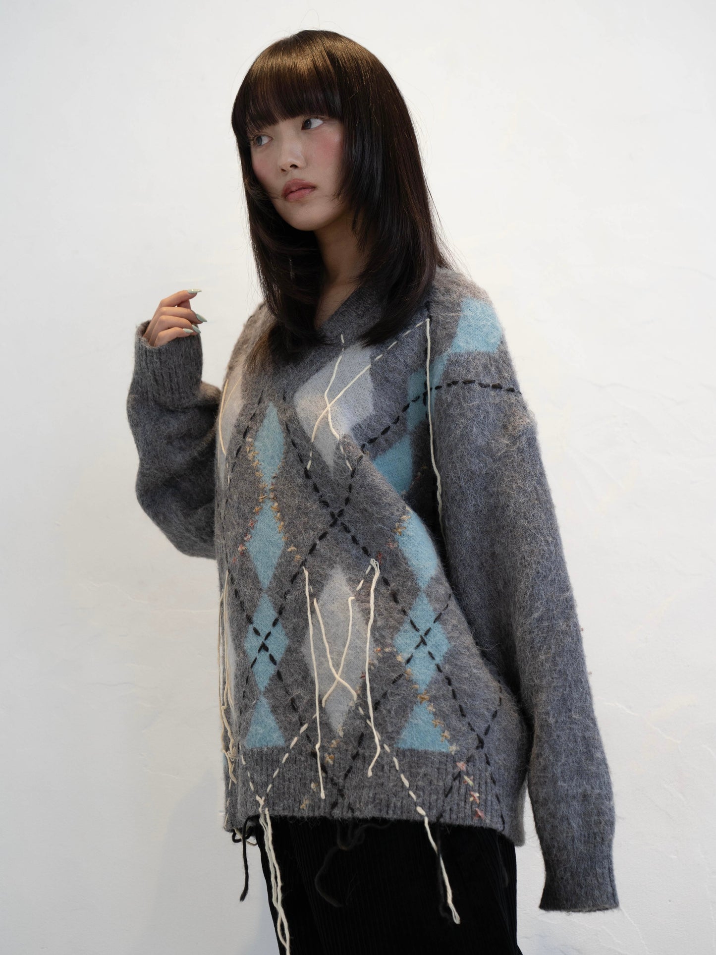 アーガイルチェックニット DPC02012