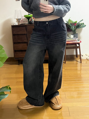 ウォッシュ加工ローライズデニムパンツ DPA69199