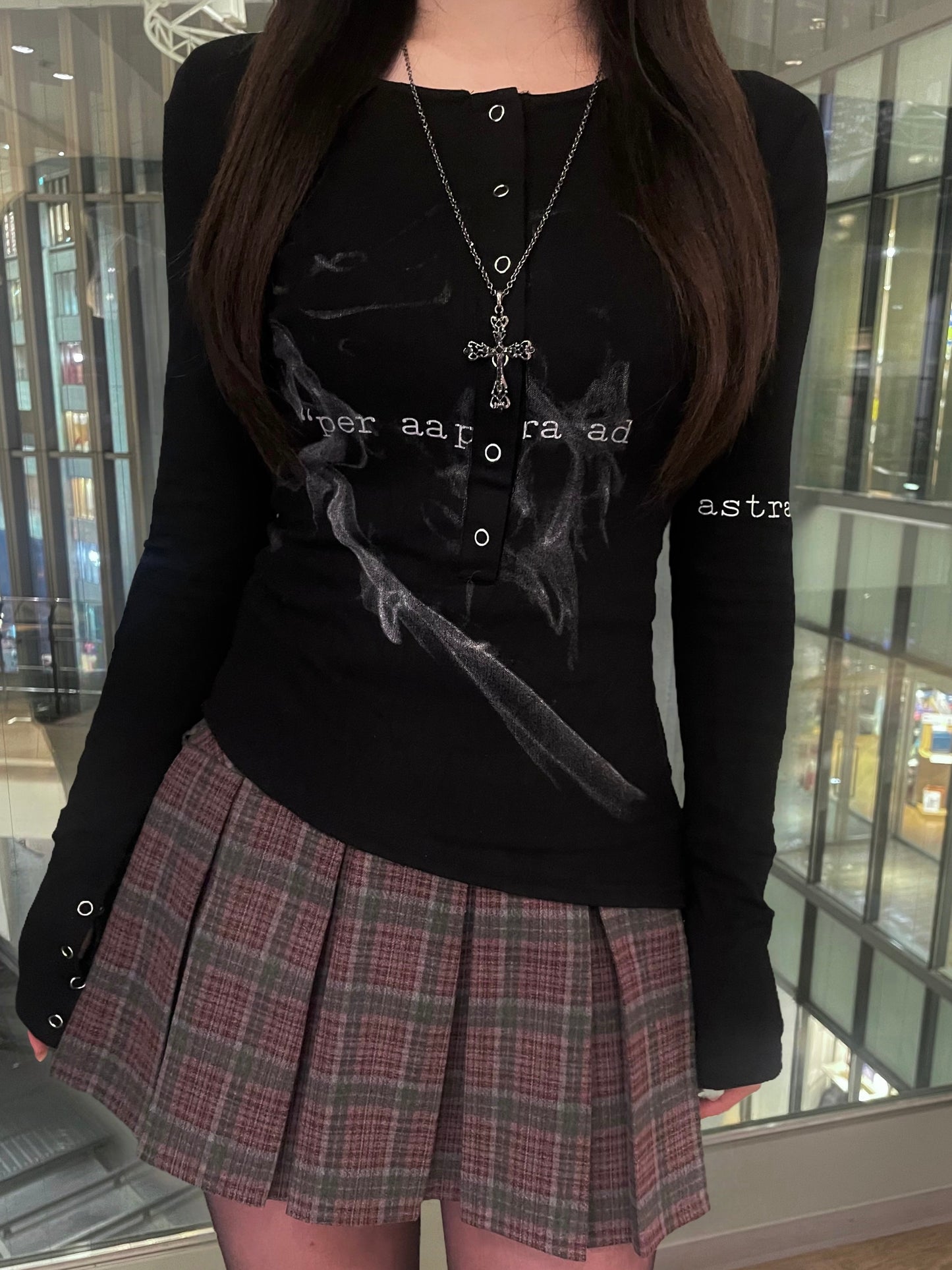 総柄ロングTシャツ DPB74107