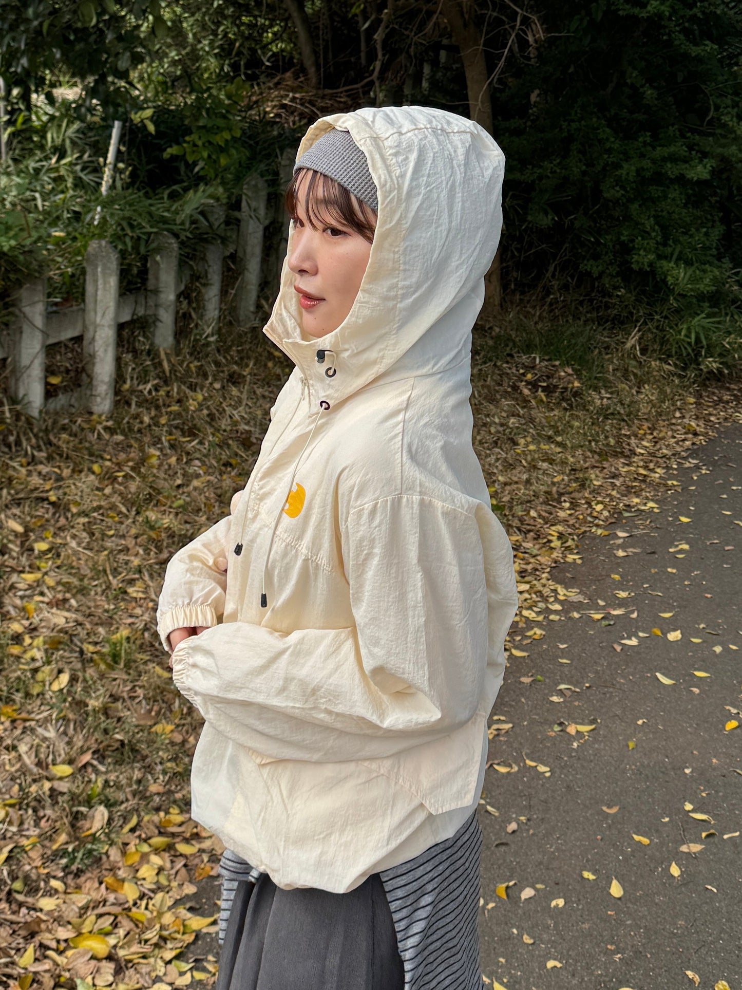 フードドロストワンポイントナイロンジャケット DPB78219