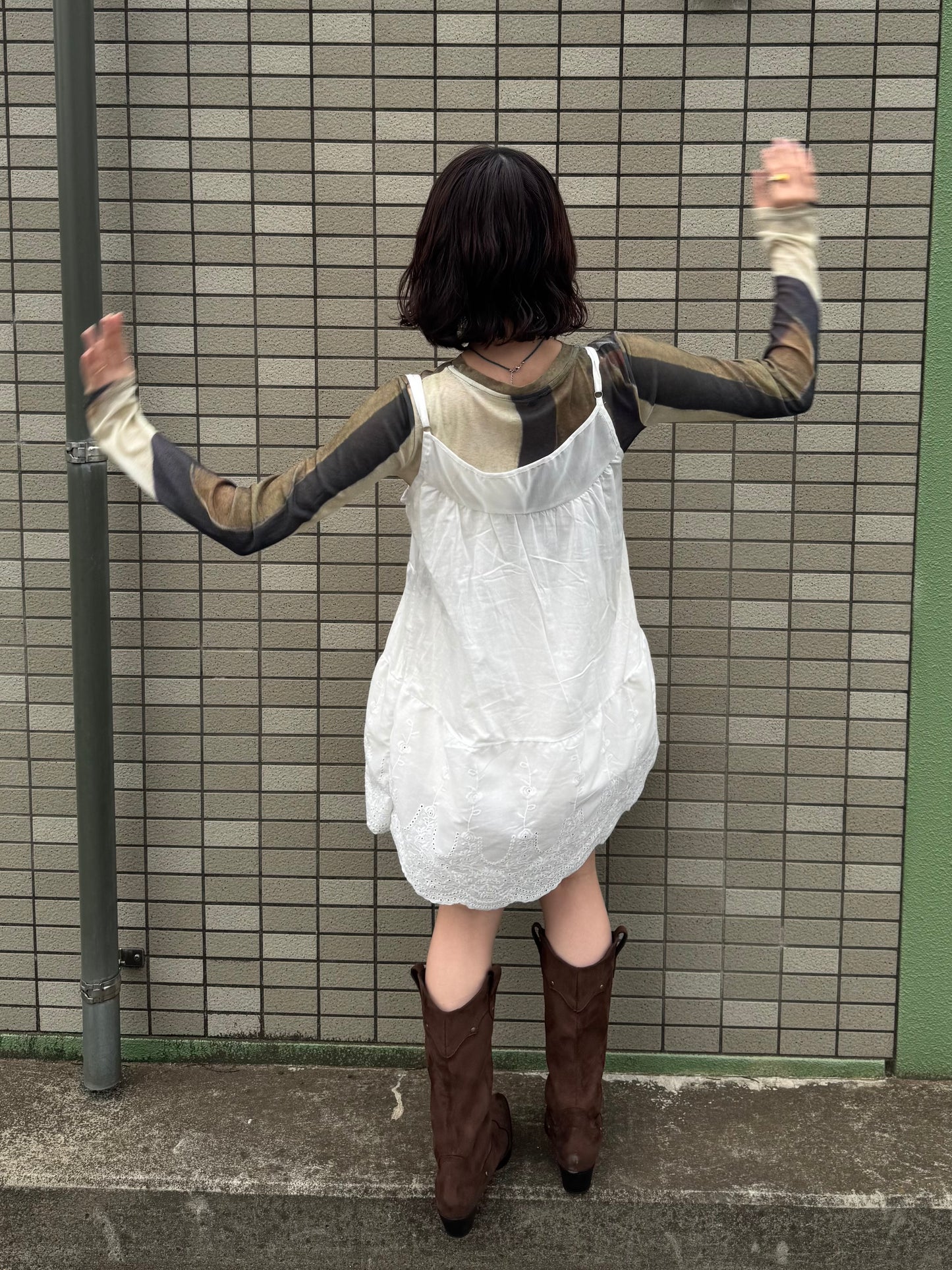 レースレイヤードキャミワンピース DPC03019