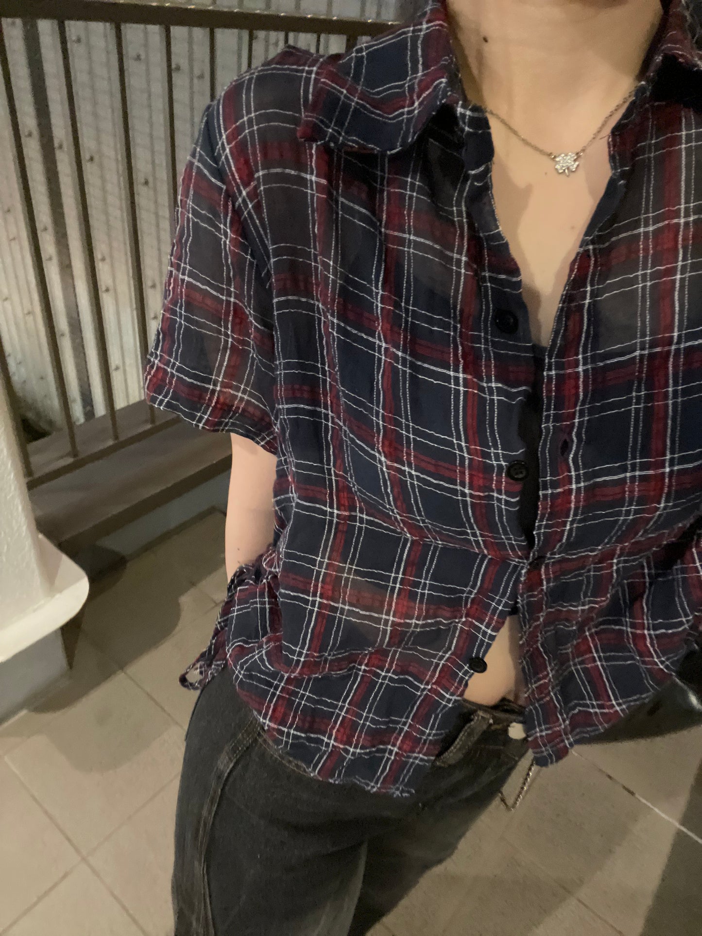 サイドギャザーチェックシャツ DPB74147