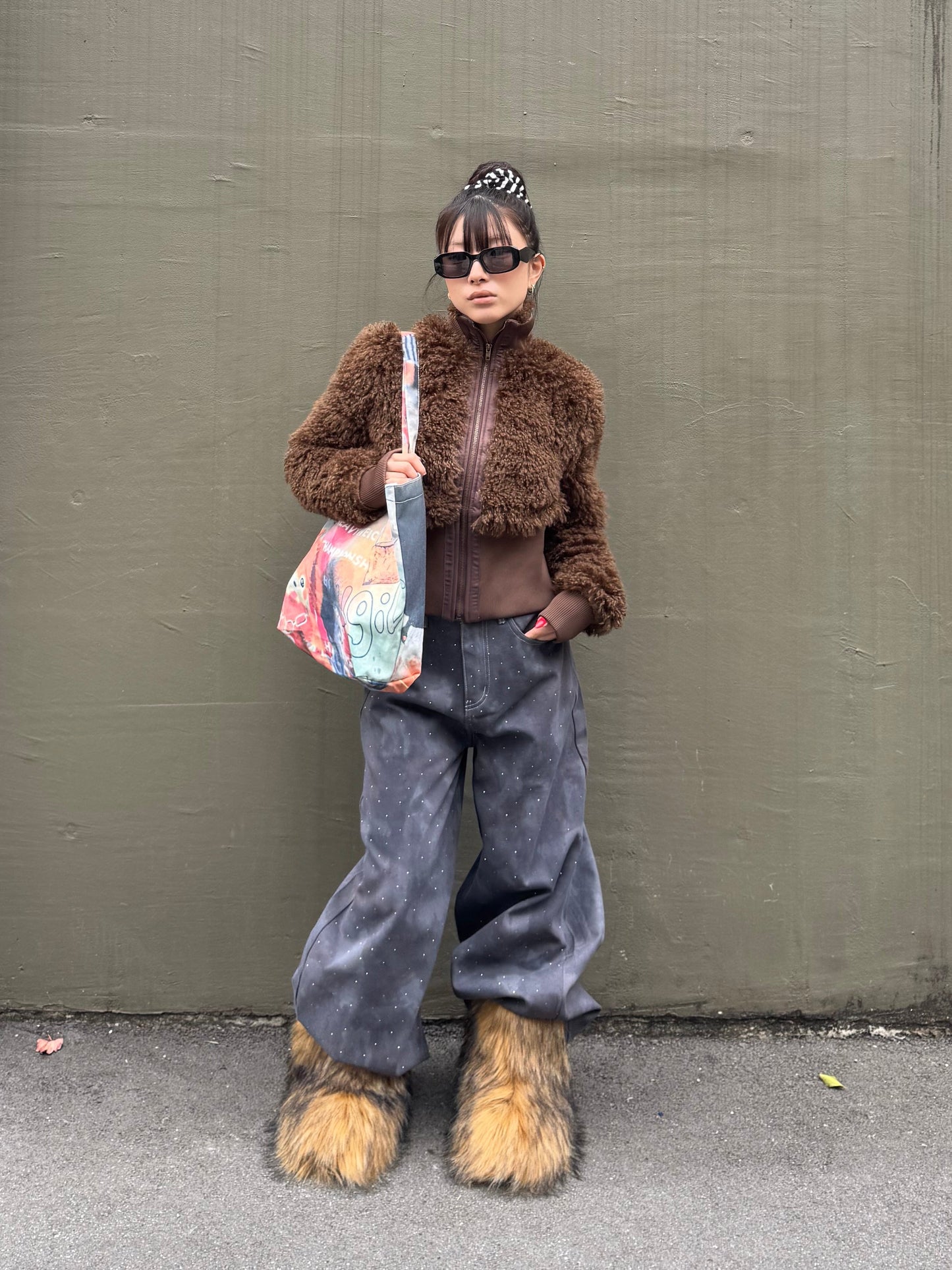 ワイドラメデニムパンツ DPB86173