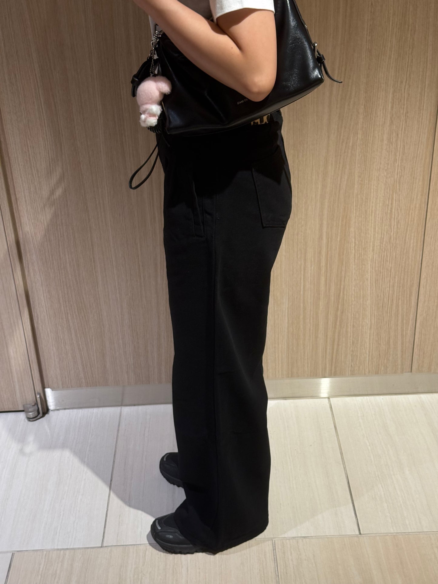 ブラックワイドパンツ DPB93004