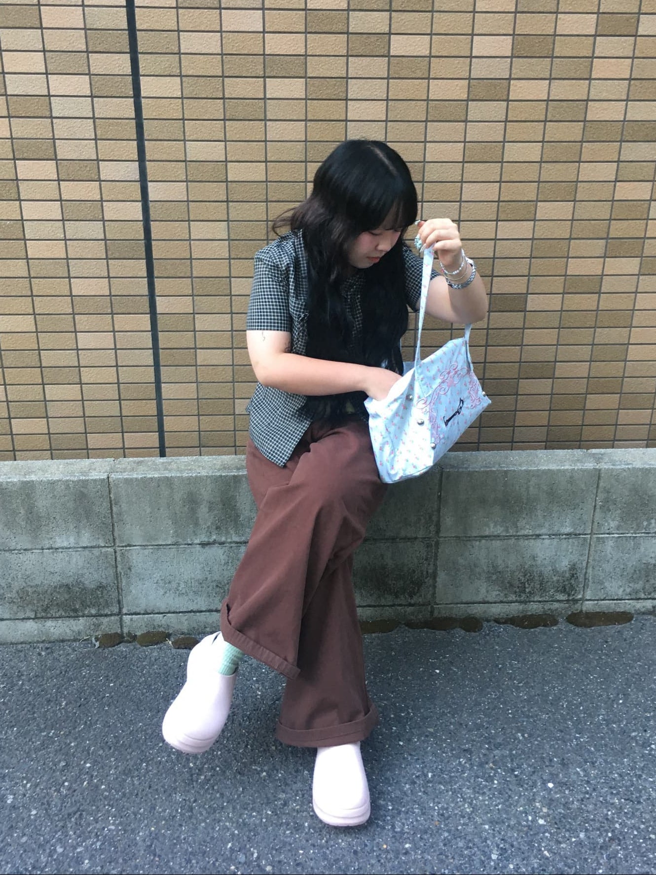 ブラウンバルーンデニムパンツ DPB97137