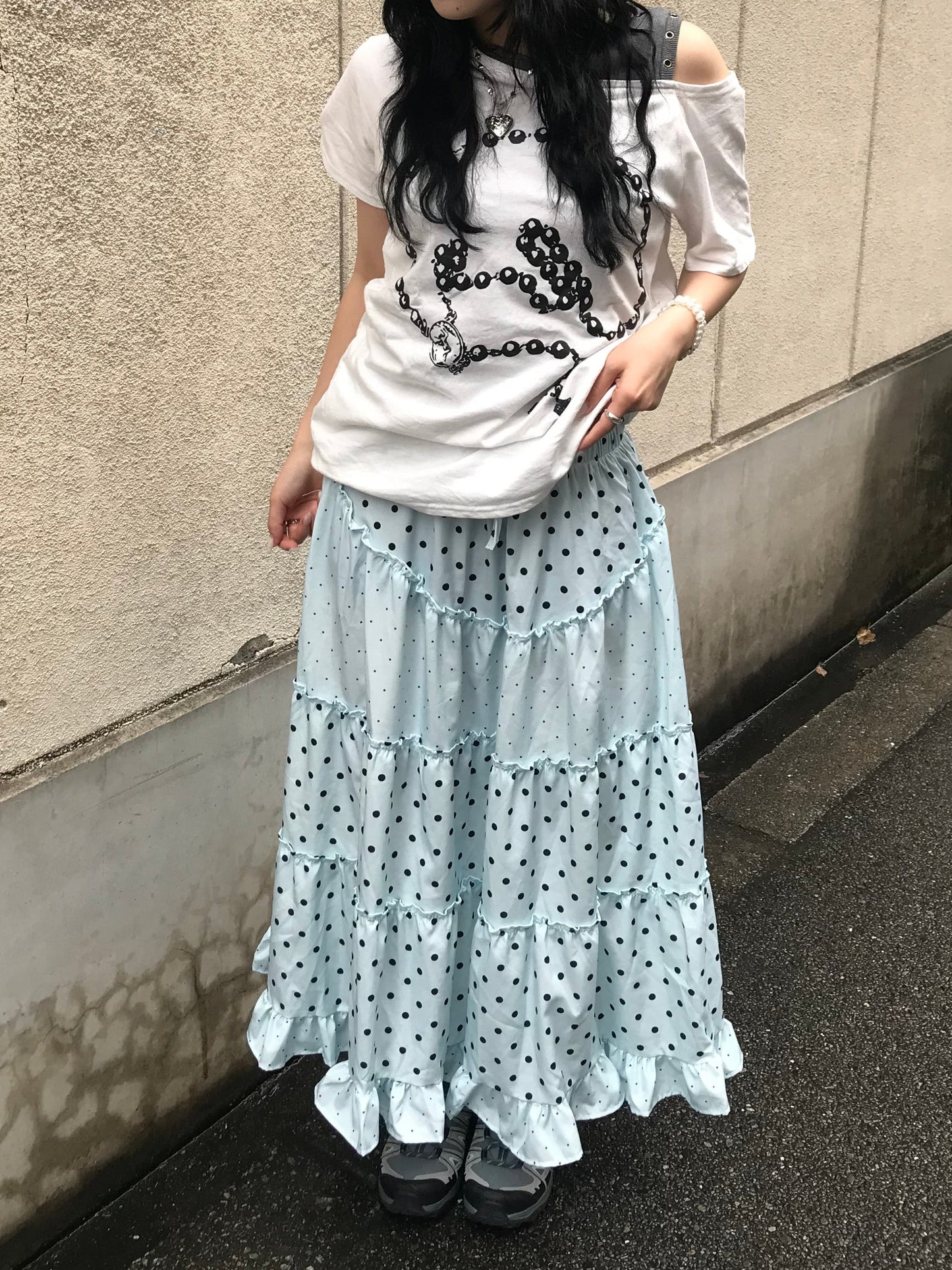 ドットフリルロングスカート DPB89246