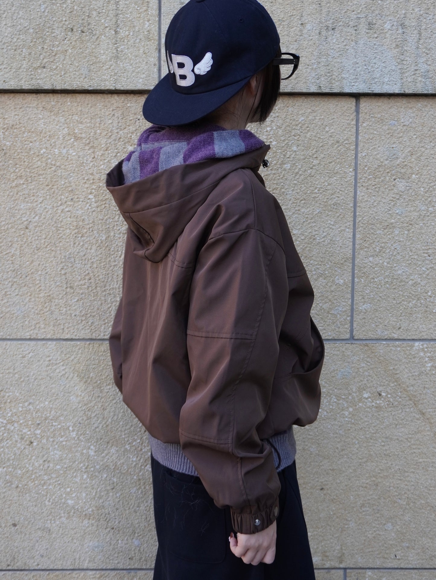 ブラウンナイロンパーカー DPB85371