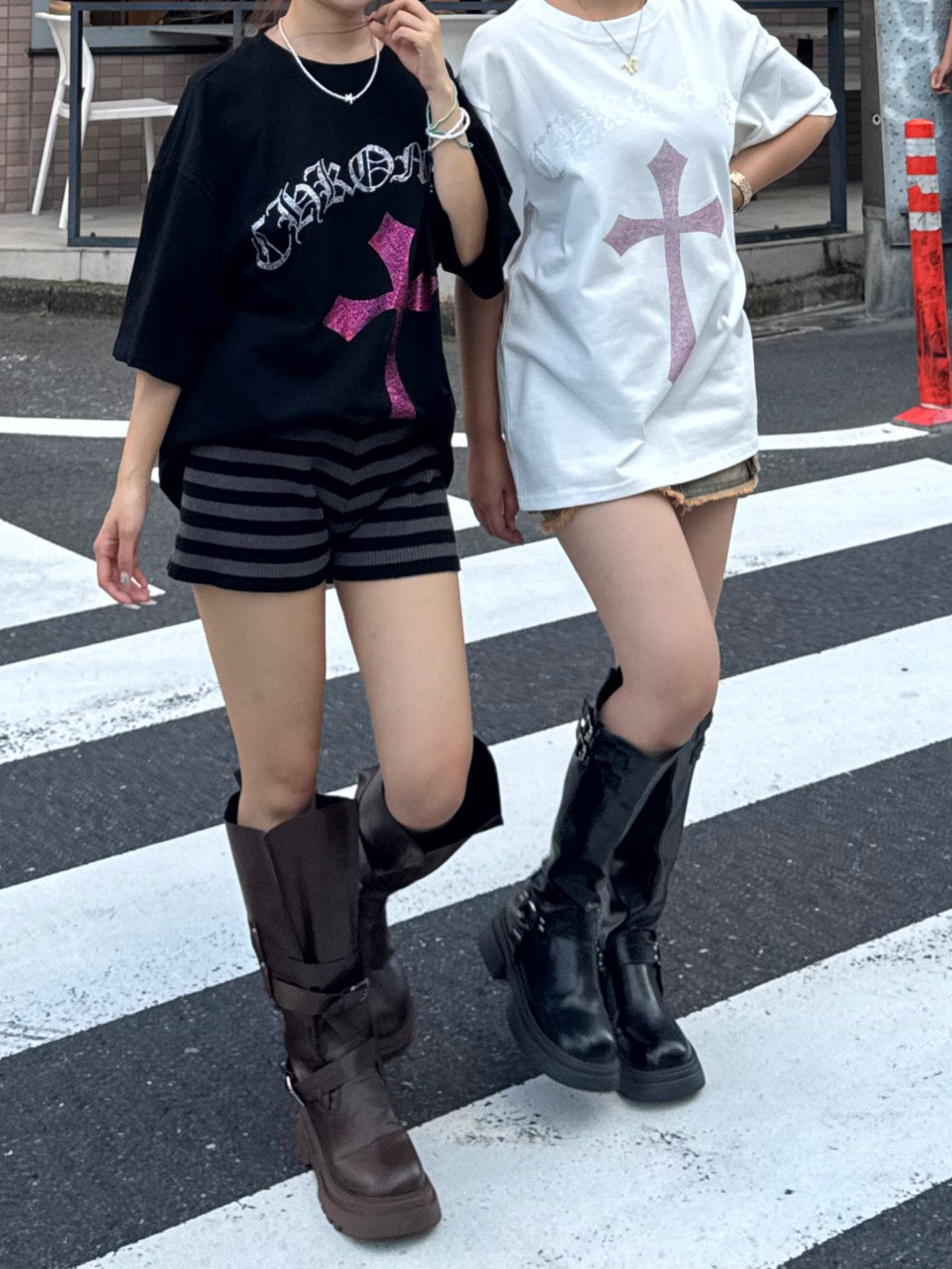 【即納】クロスストーンオーバーサイズTシャツ DPB73666S