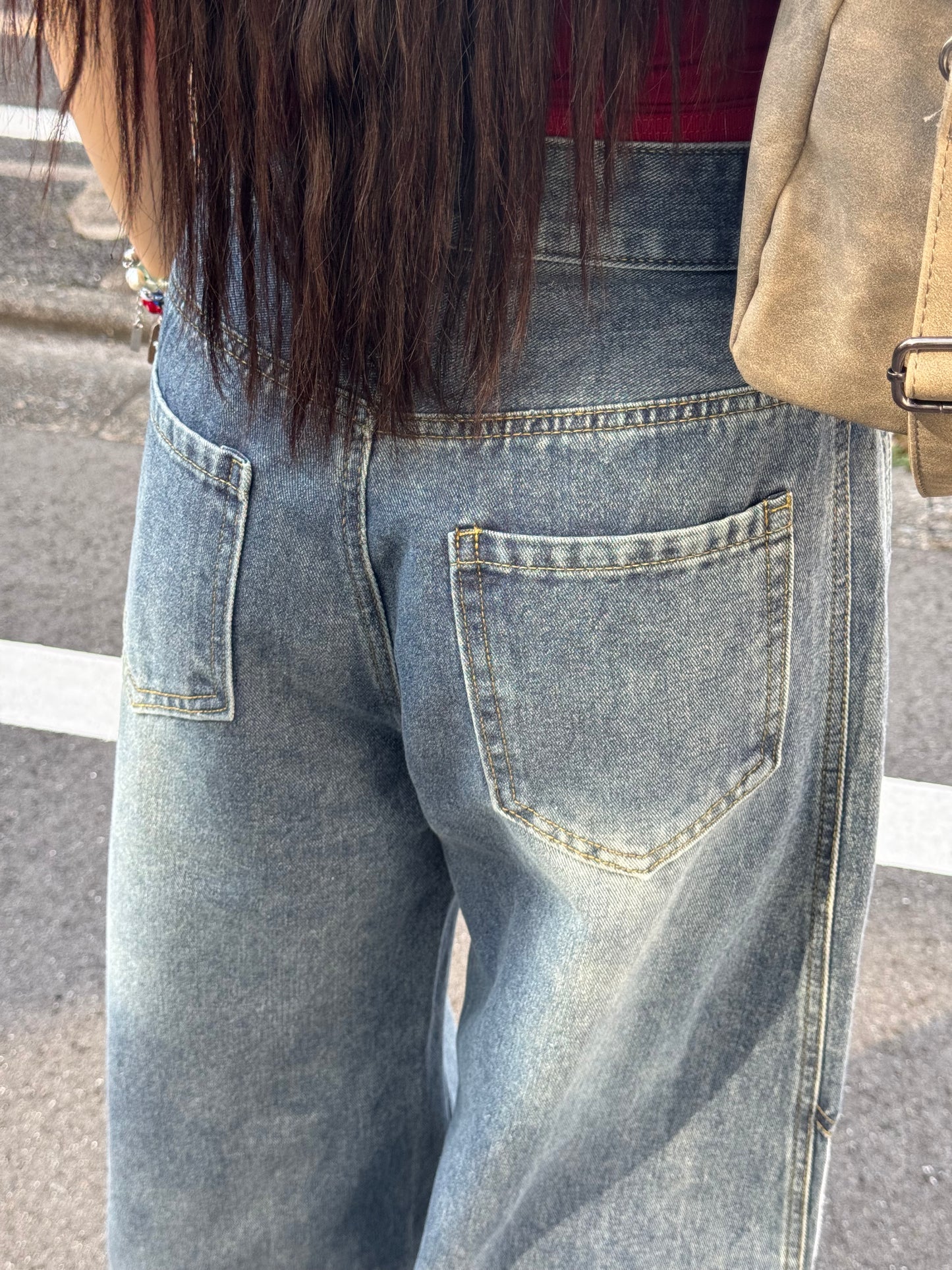 ラインブロックデニムパンツ DPB86081