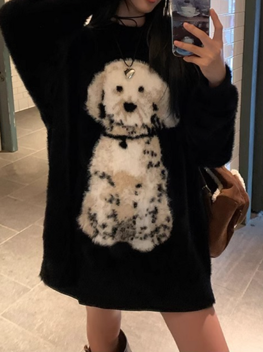 ドッグプリントロングニット CPA42255