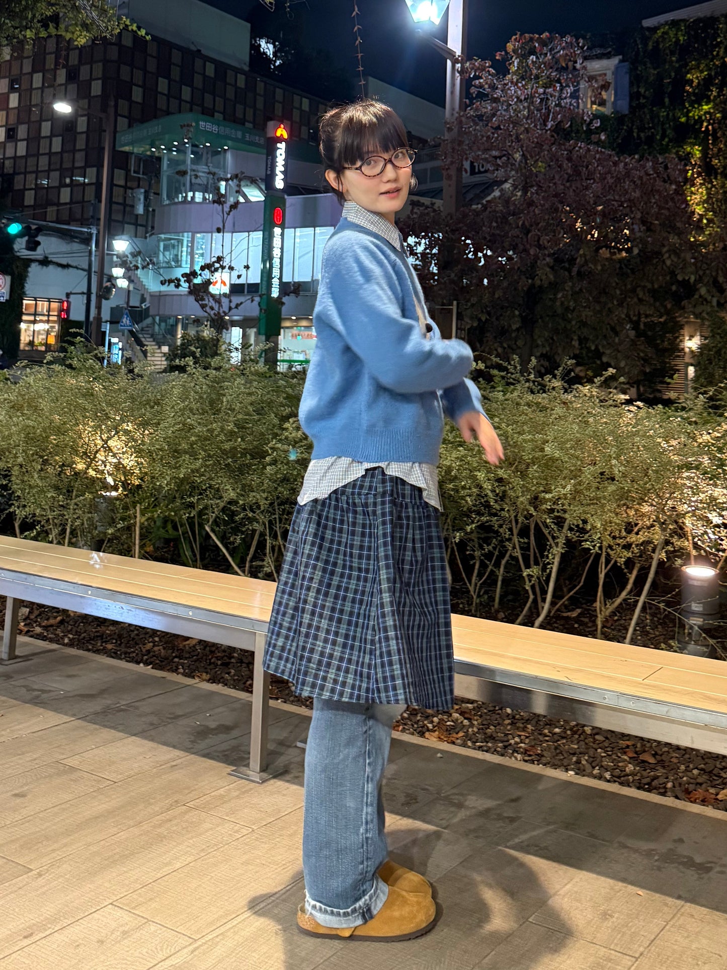 Aラインチェックスカート DPA43682