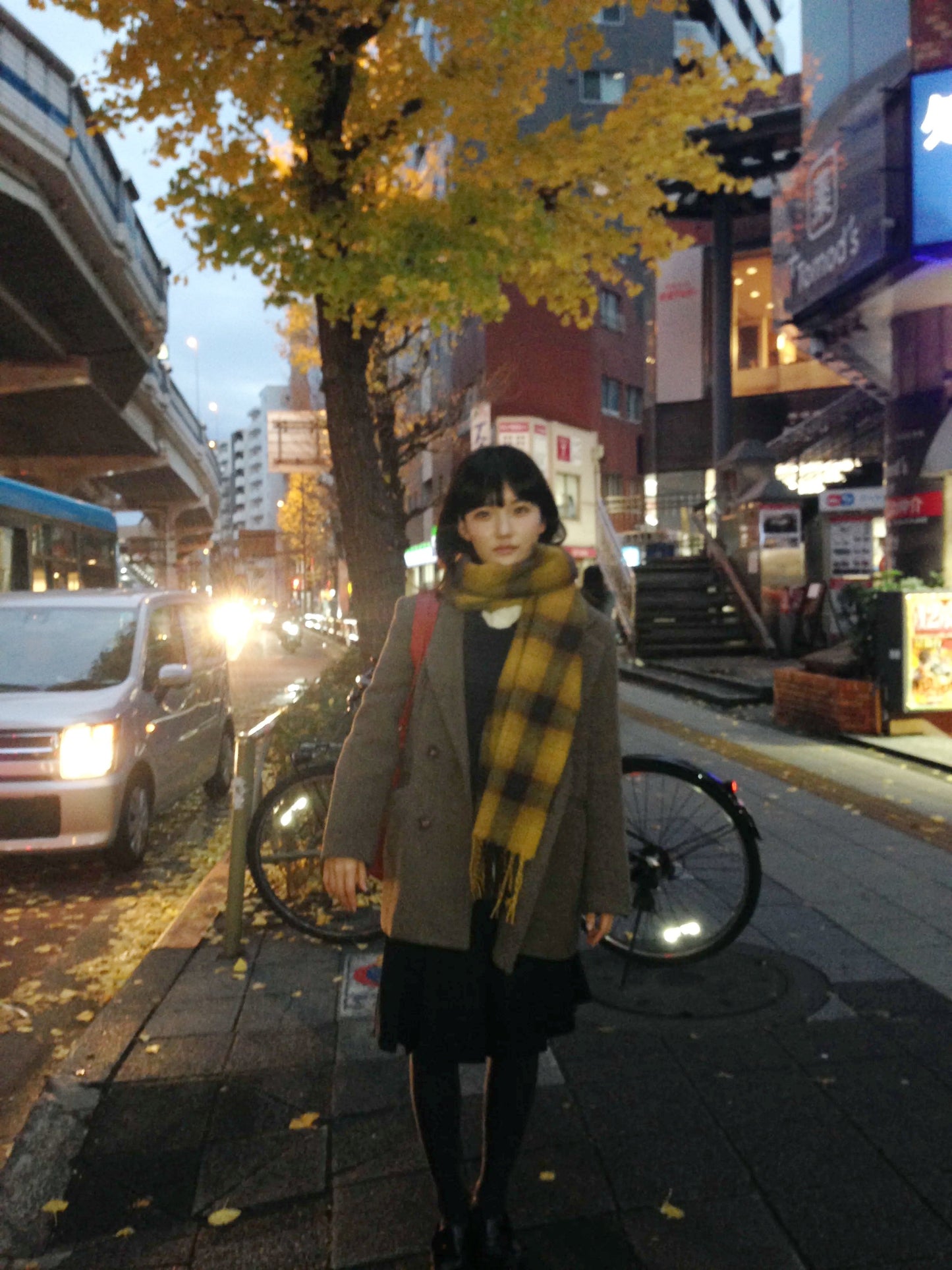 イエローチェックマフラー DPA43729