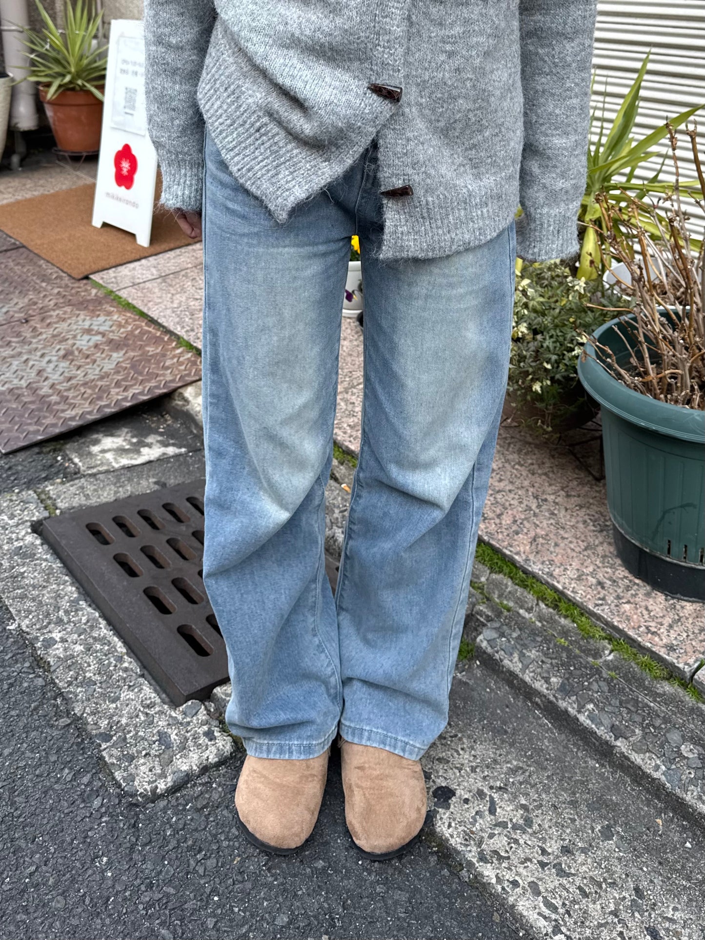 ウォッシュワイドストレートデニムパンツ DPC03024