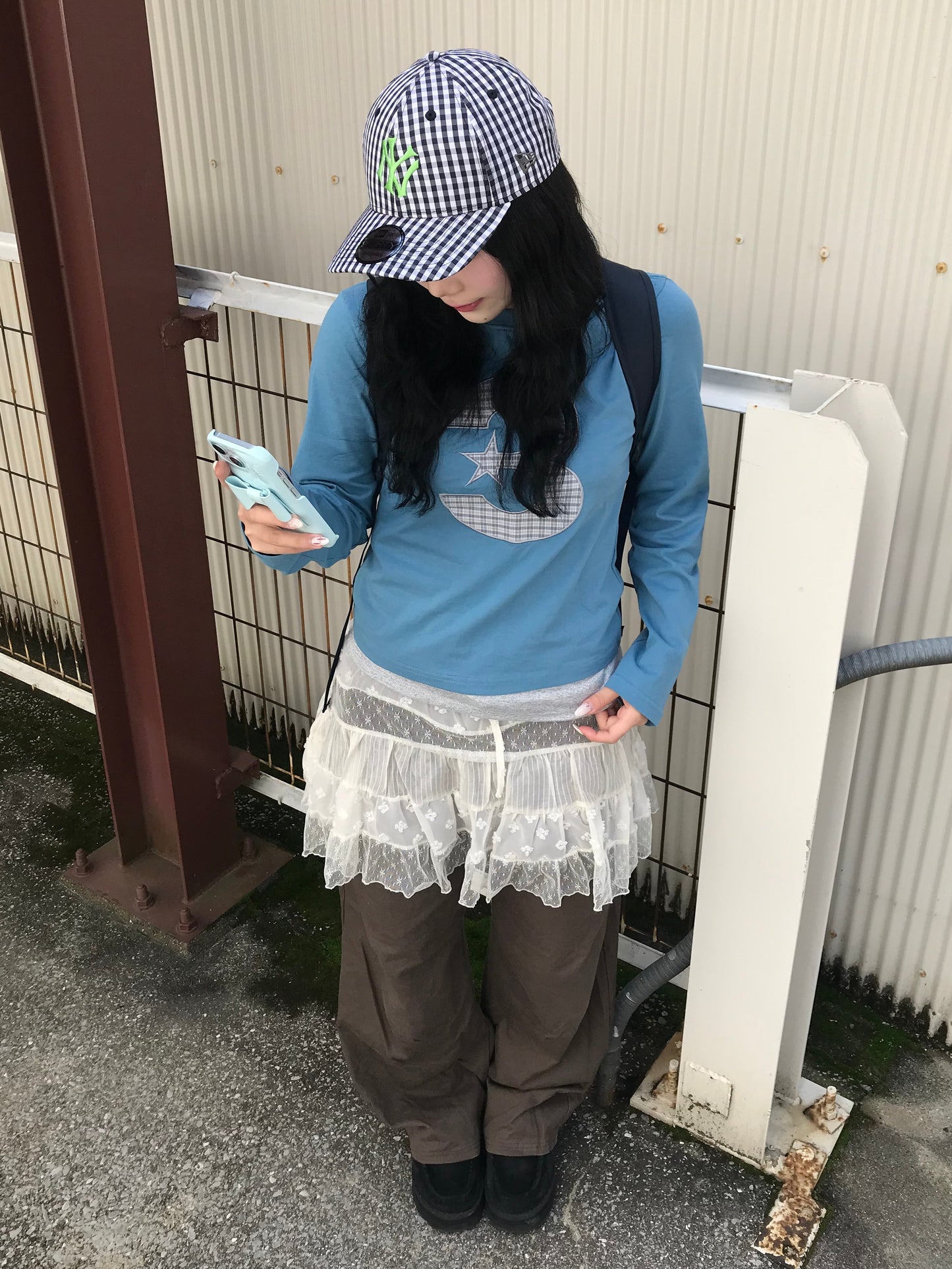 アンニュイデザインチェックスカート DPB89255