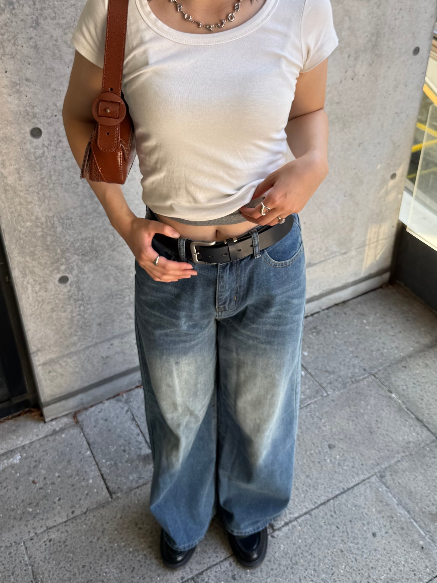 ウォッシュワイドデニムパンツ DPB93015