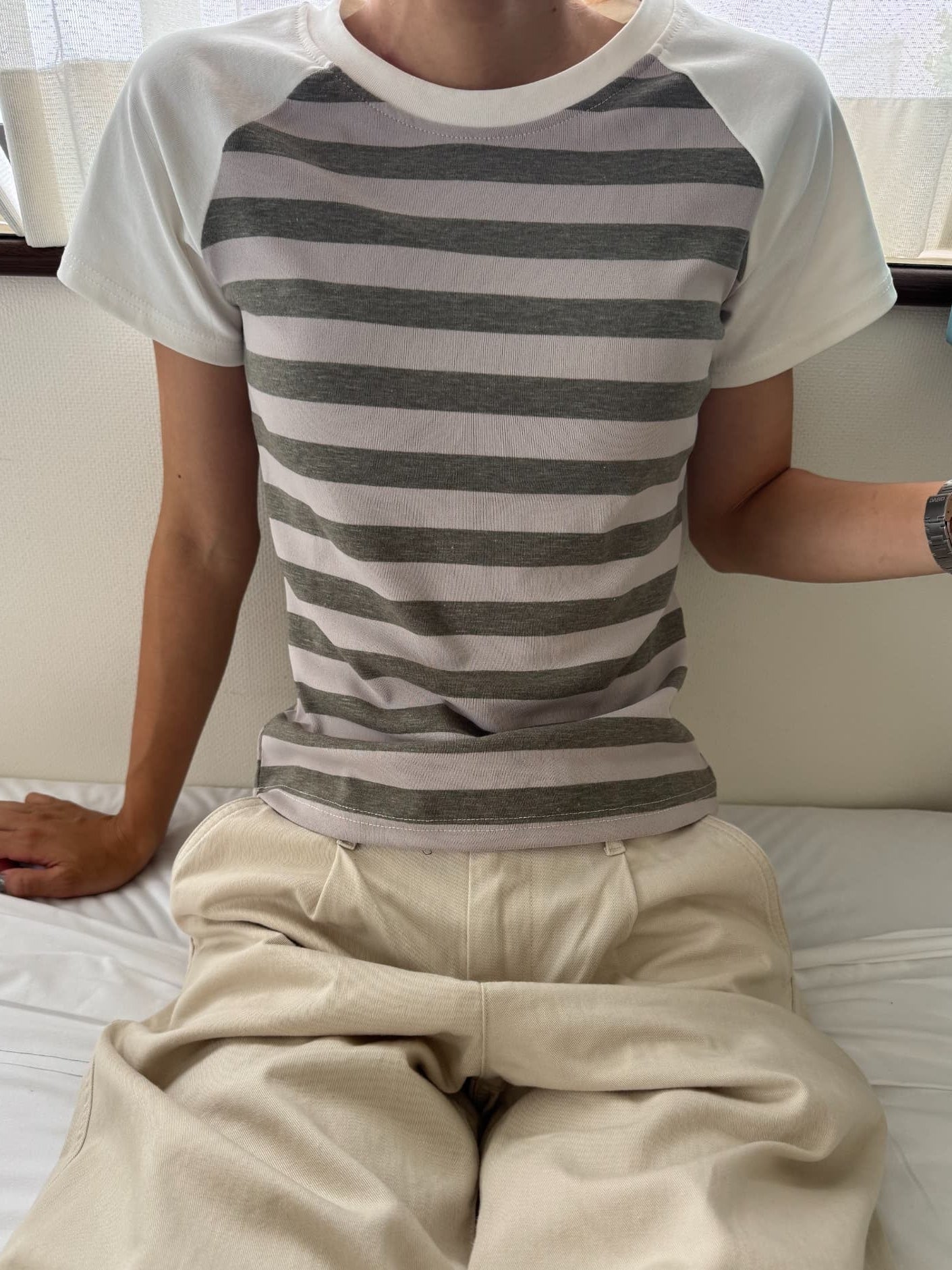 ボーダーラグランスリーブTシャツ DPC07048