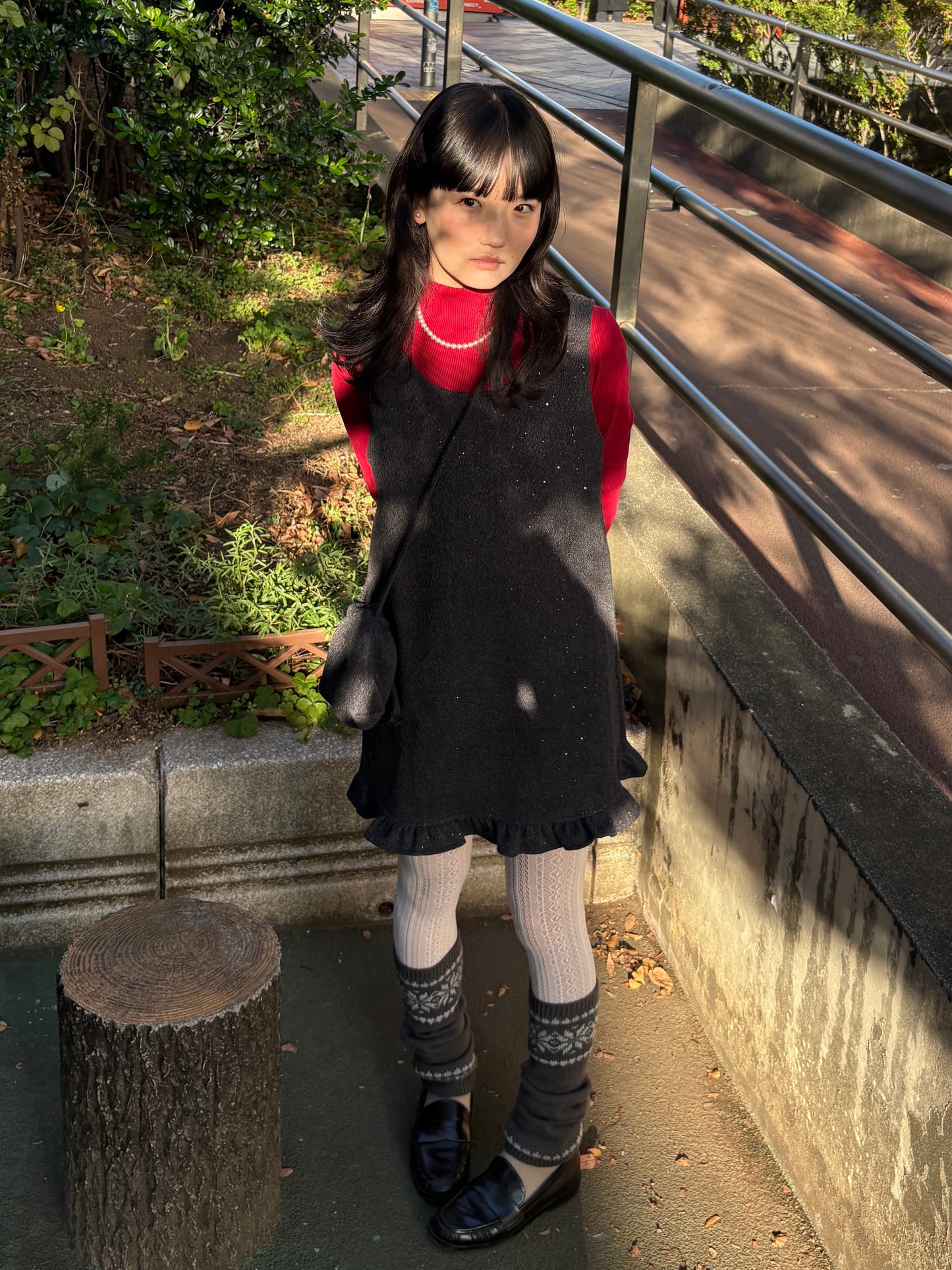 グリッターフリルワンピース&ミニバッグ DPA43724