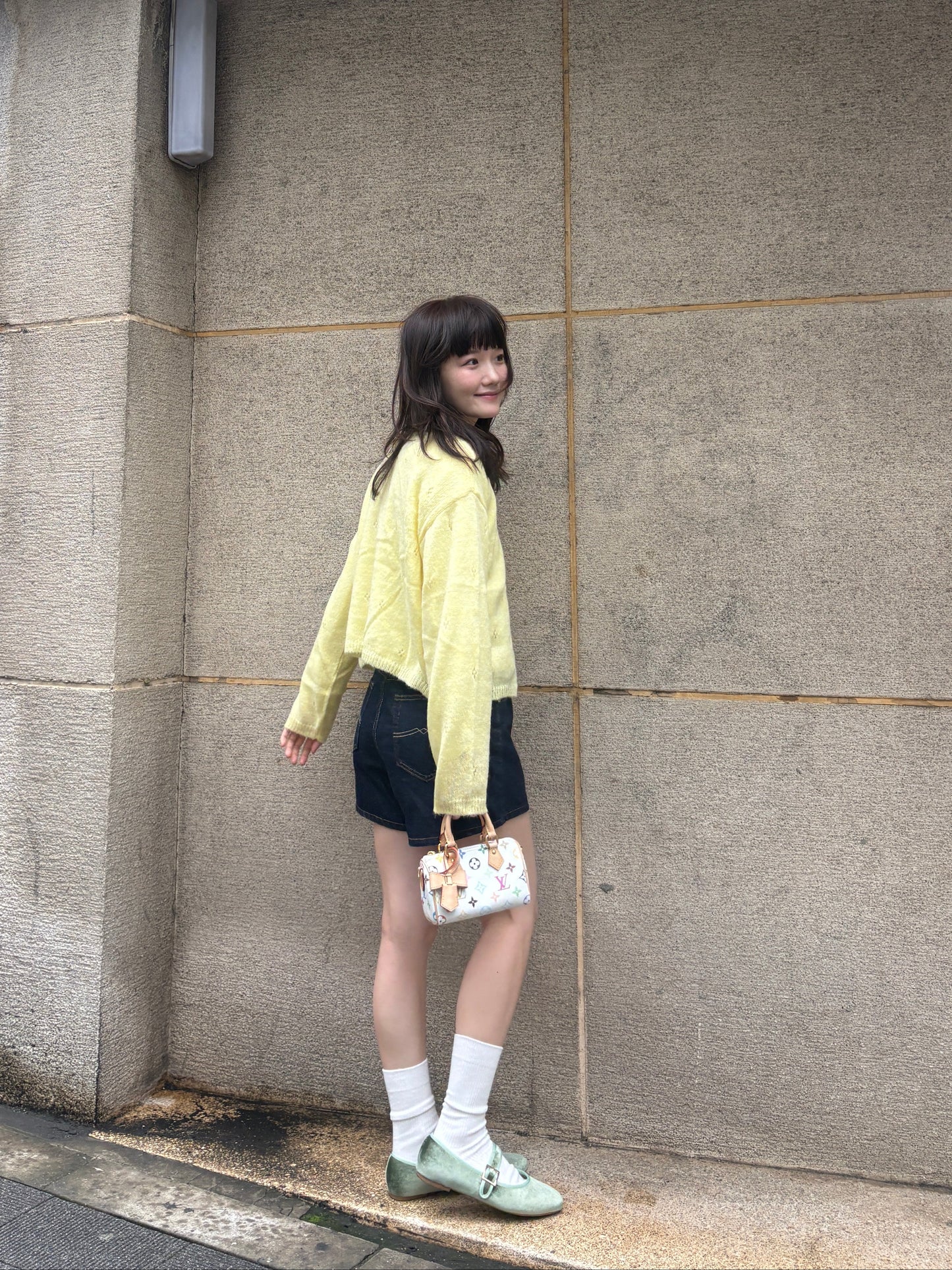 ライトグリーンフラットシューズ DPA43797