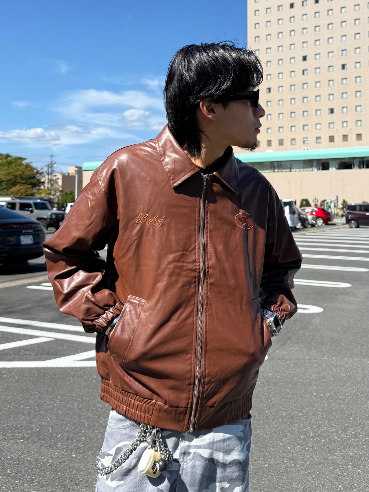 ワンポイントフェイクレザージャケット DPB90046