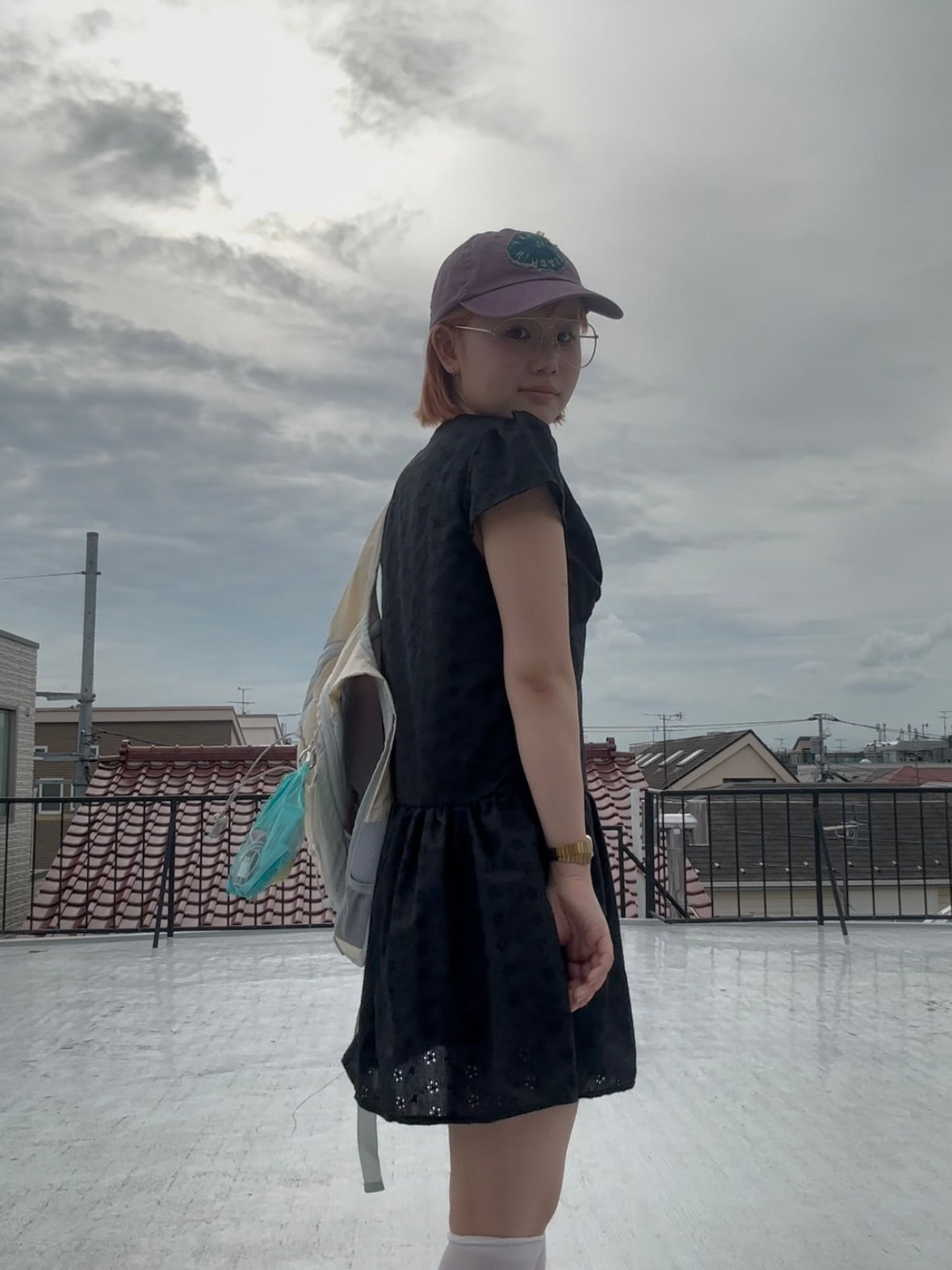 レースボタンワンピース DPC04085